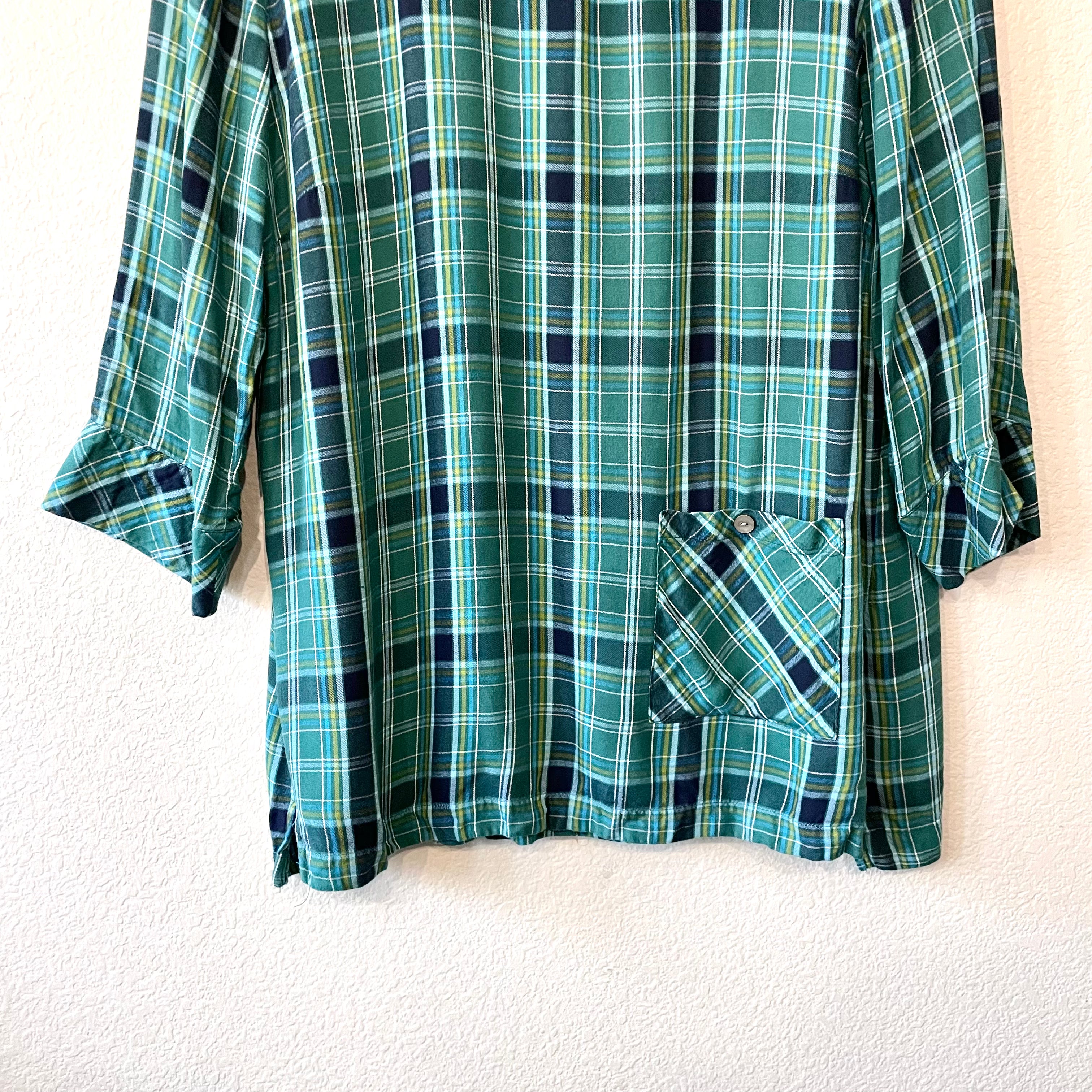 Plaid Popover Blouse