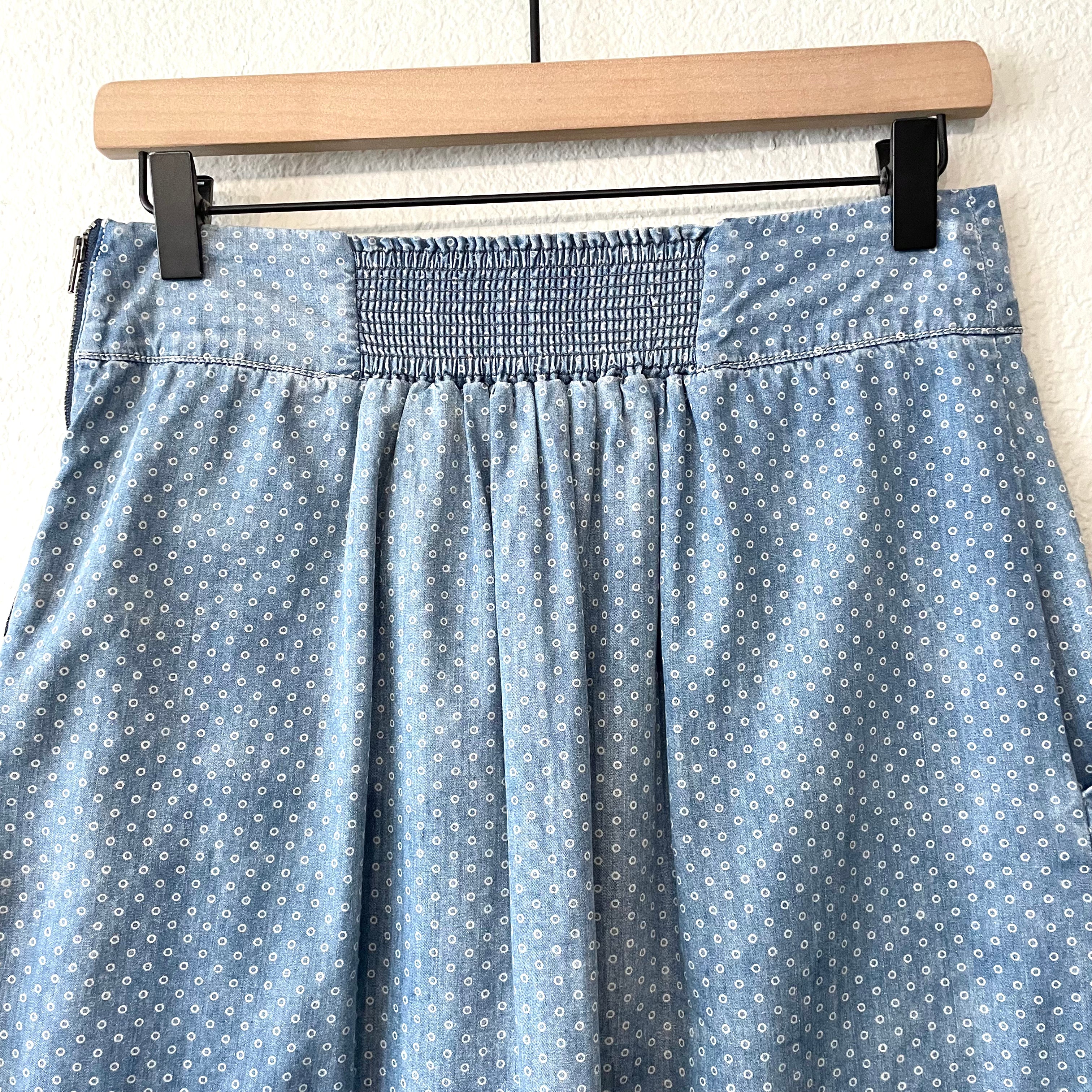 Polka Dot Chambray Skirt