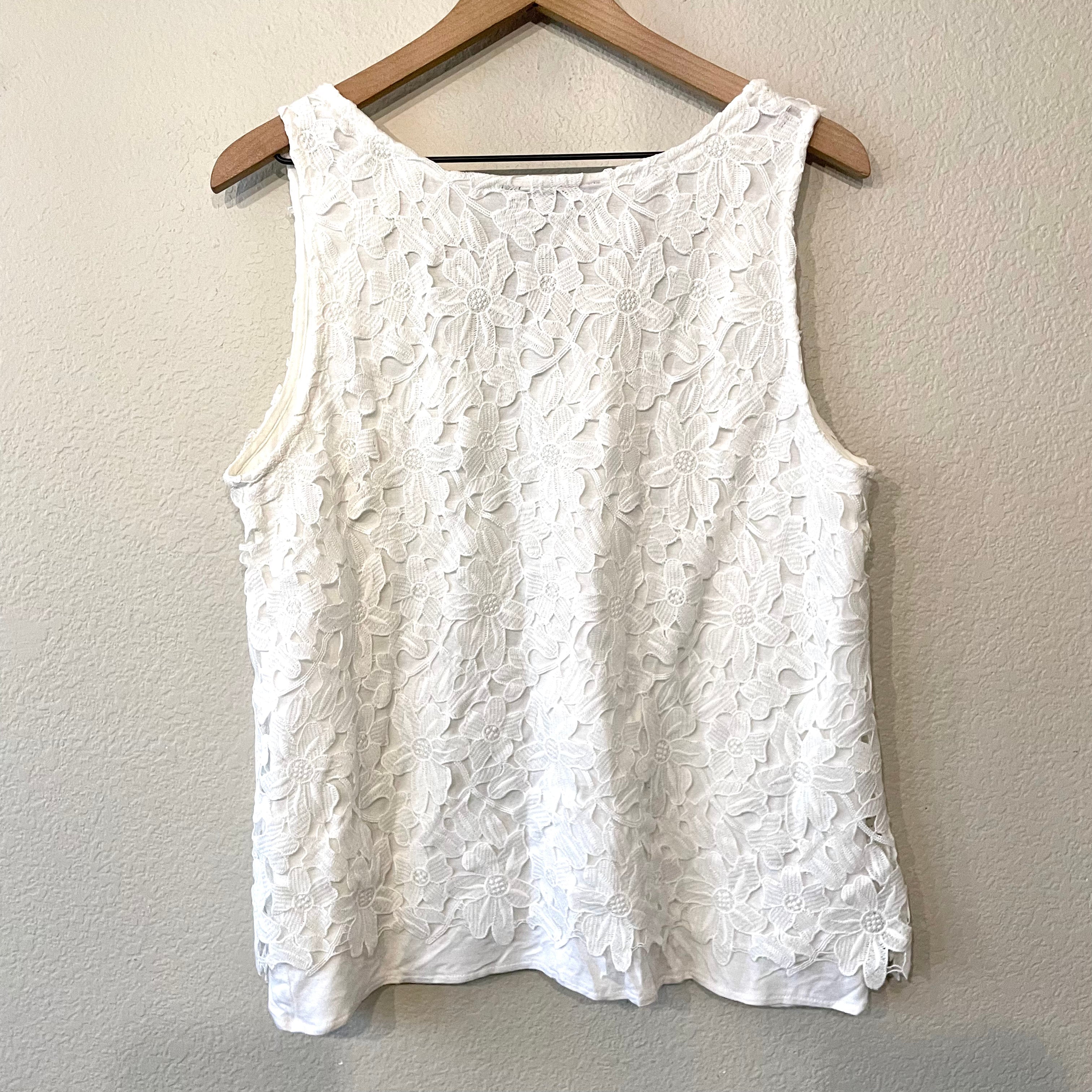 Lace Overlay Tank Top