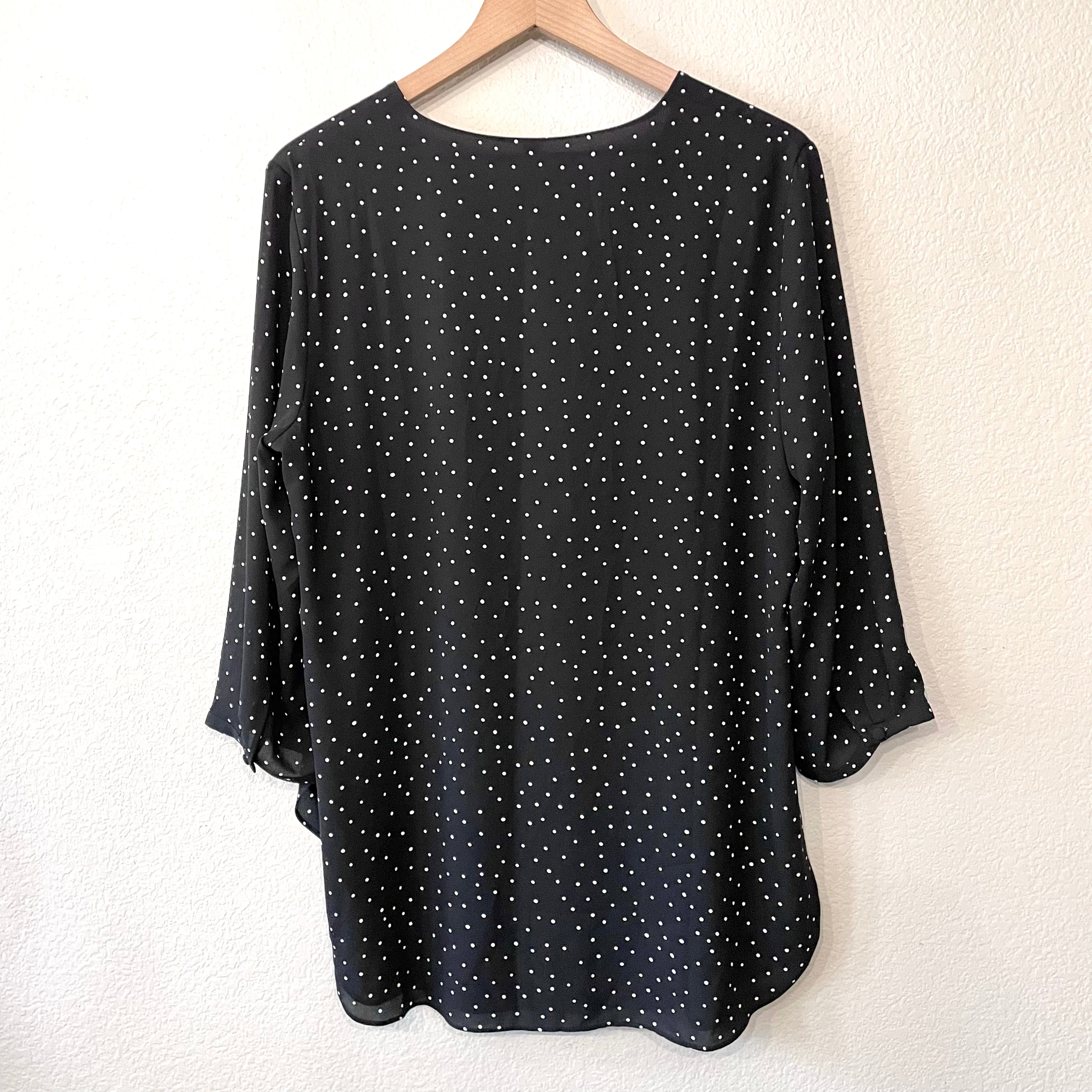 Polka Dot V-Neck Blouse