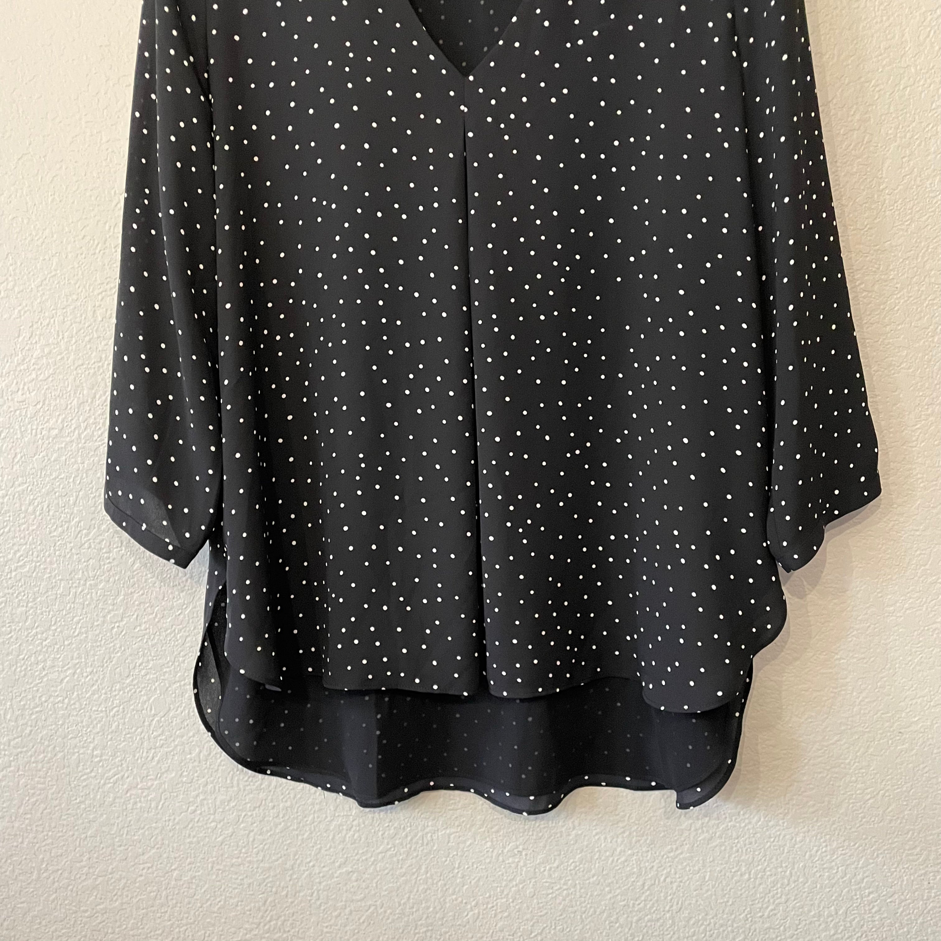 Polka Dot V-Neck Blouse