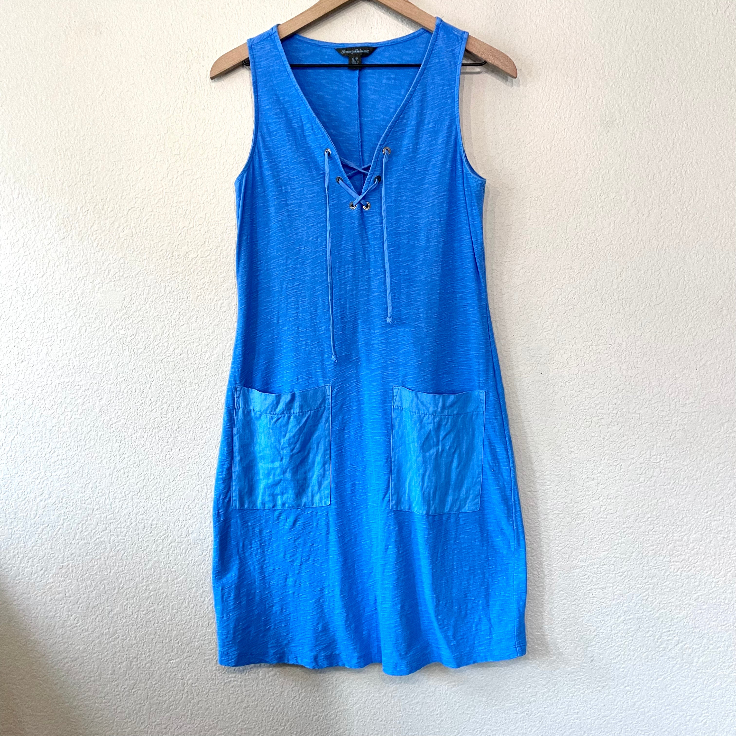 Lace Up Linen Pocket Dress