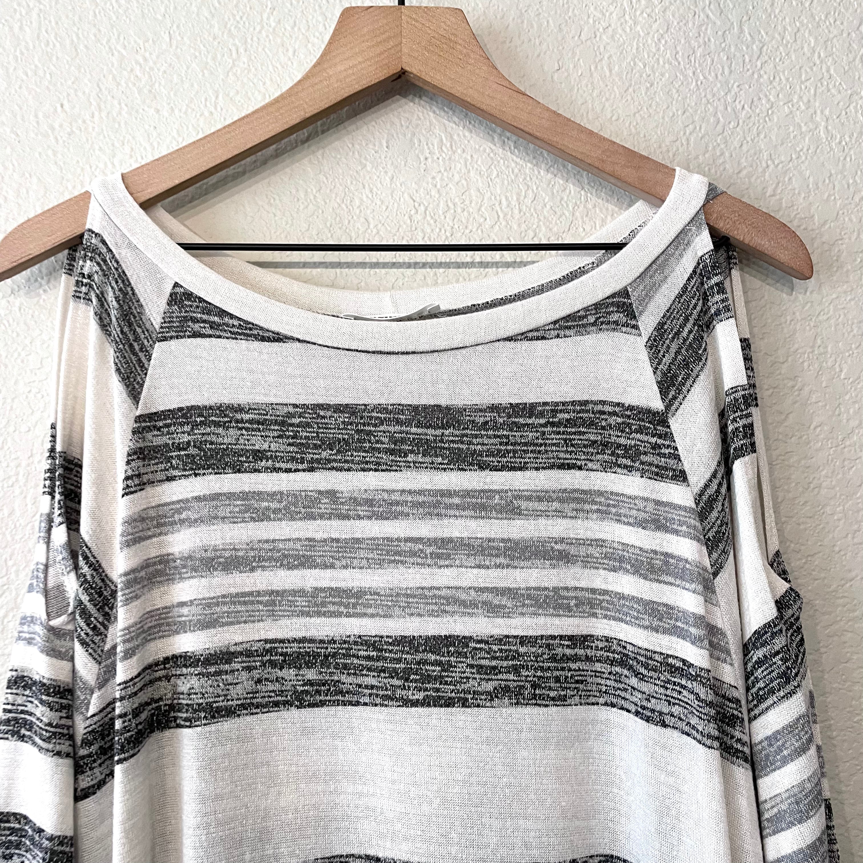 Cold Shoulder Striped Top