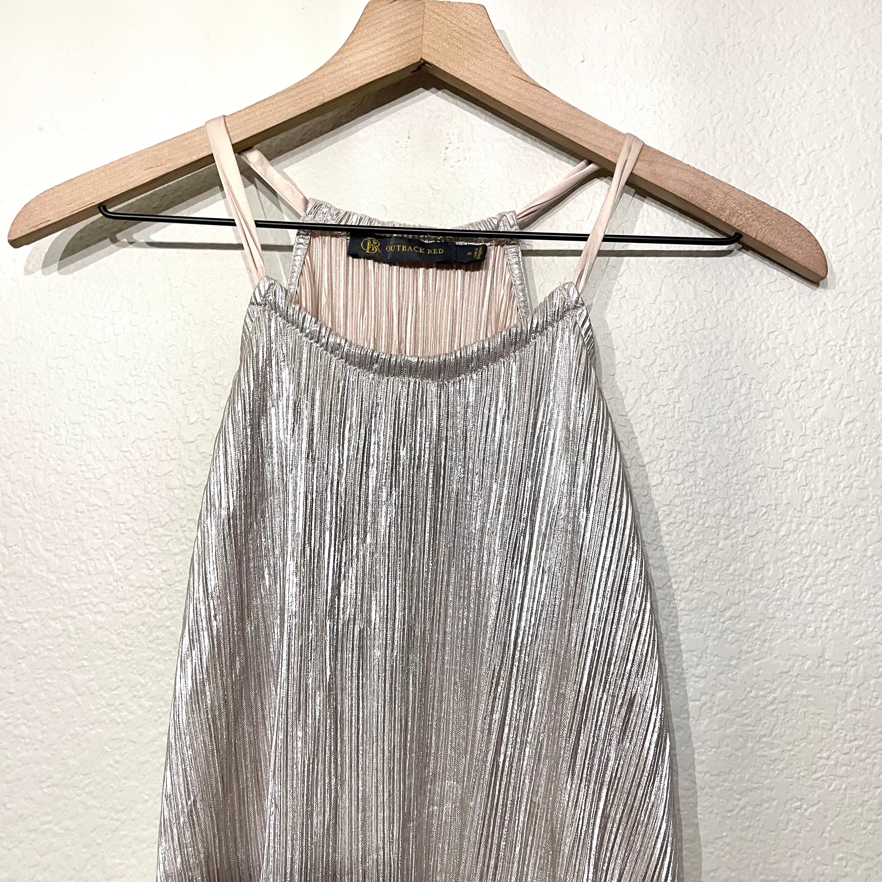 Metallic Pleated Top