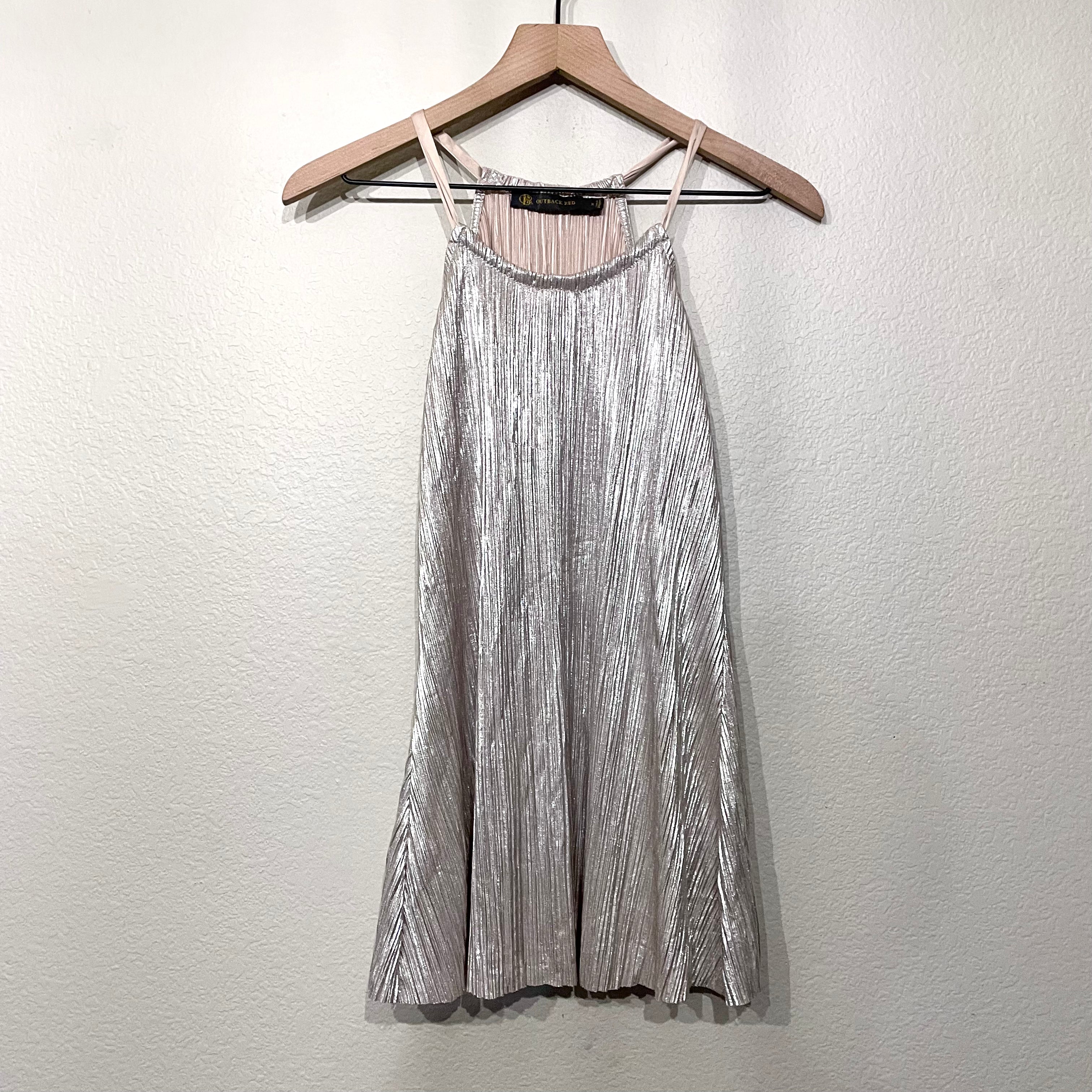 Metallic Pleated Top