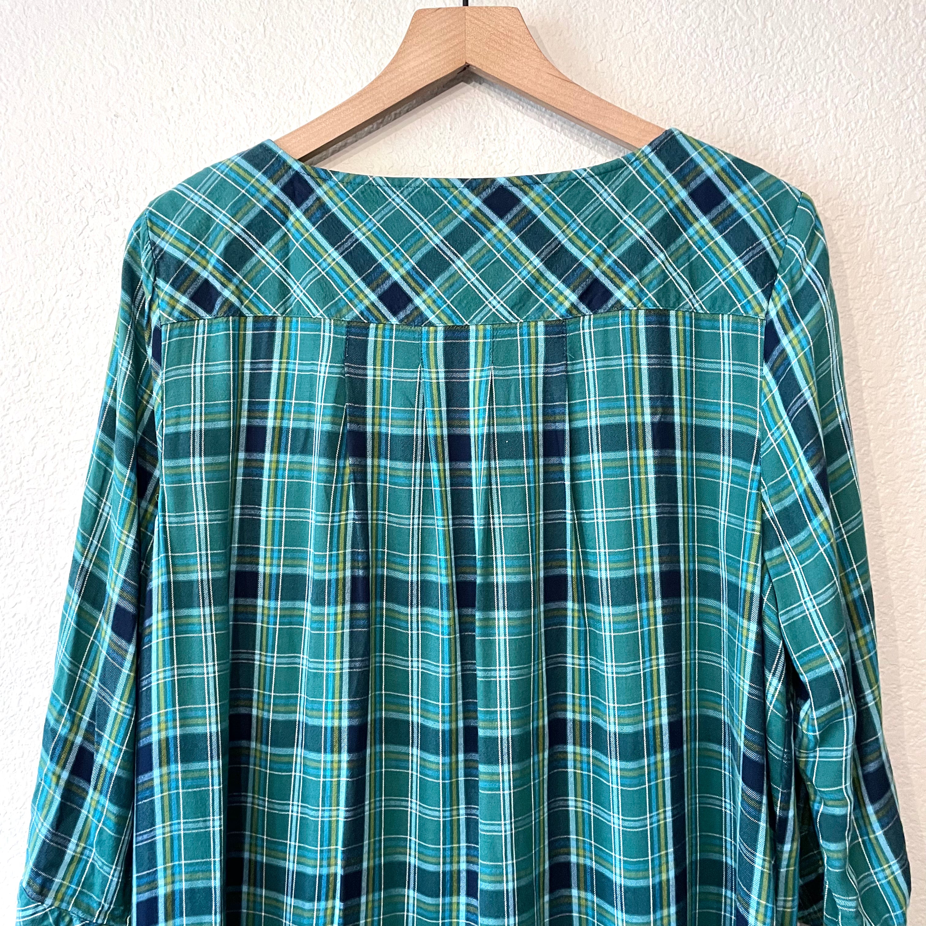 Plaid Popover Blouse