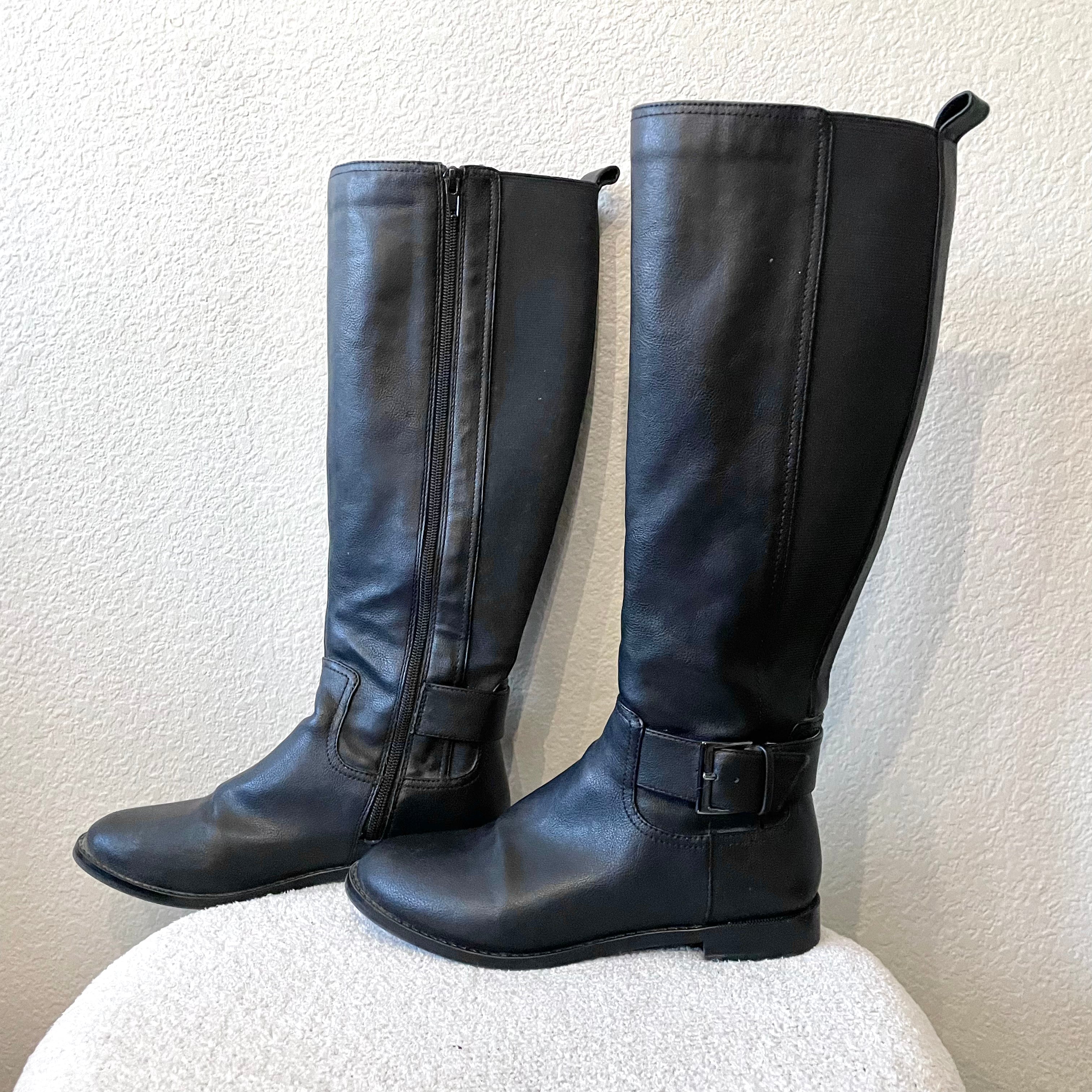 Buckle Knee High Boots