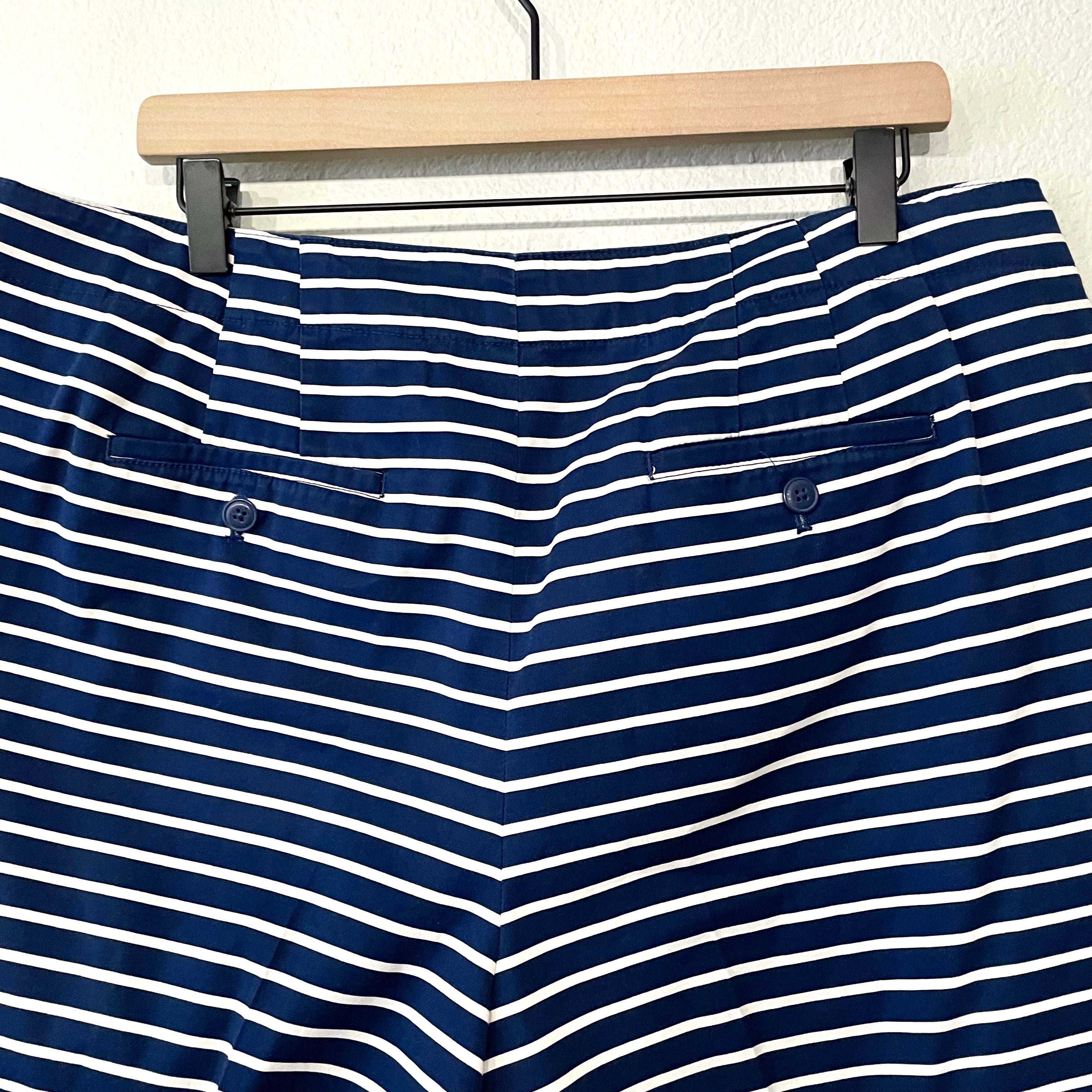 Striped Button Chino Shorts