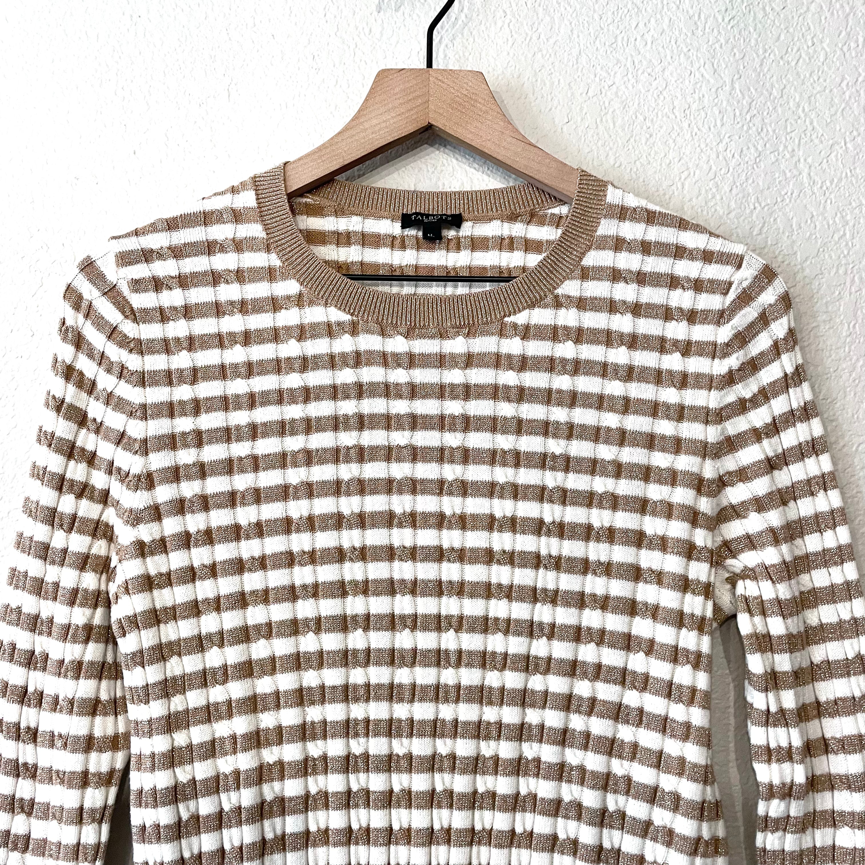 Striped Cable Knit Sweater