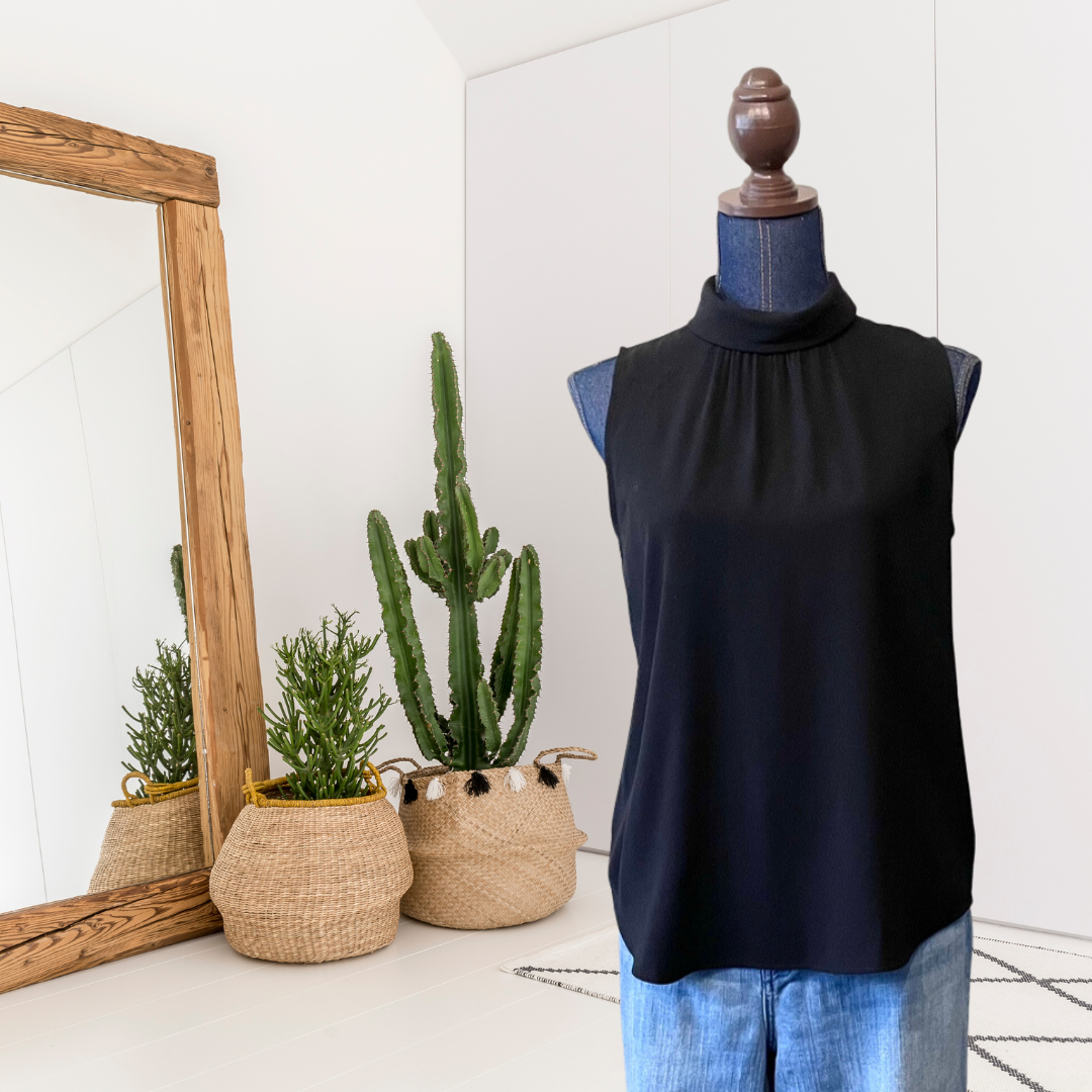 Mock Neck Sleeveless Top