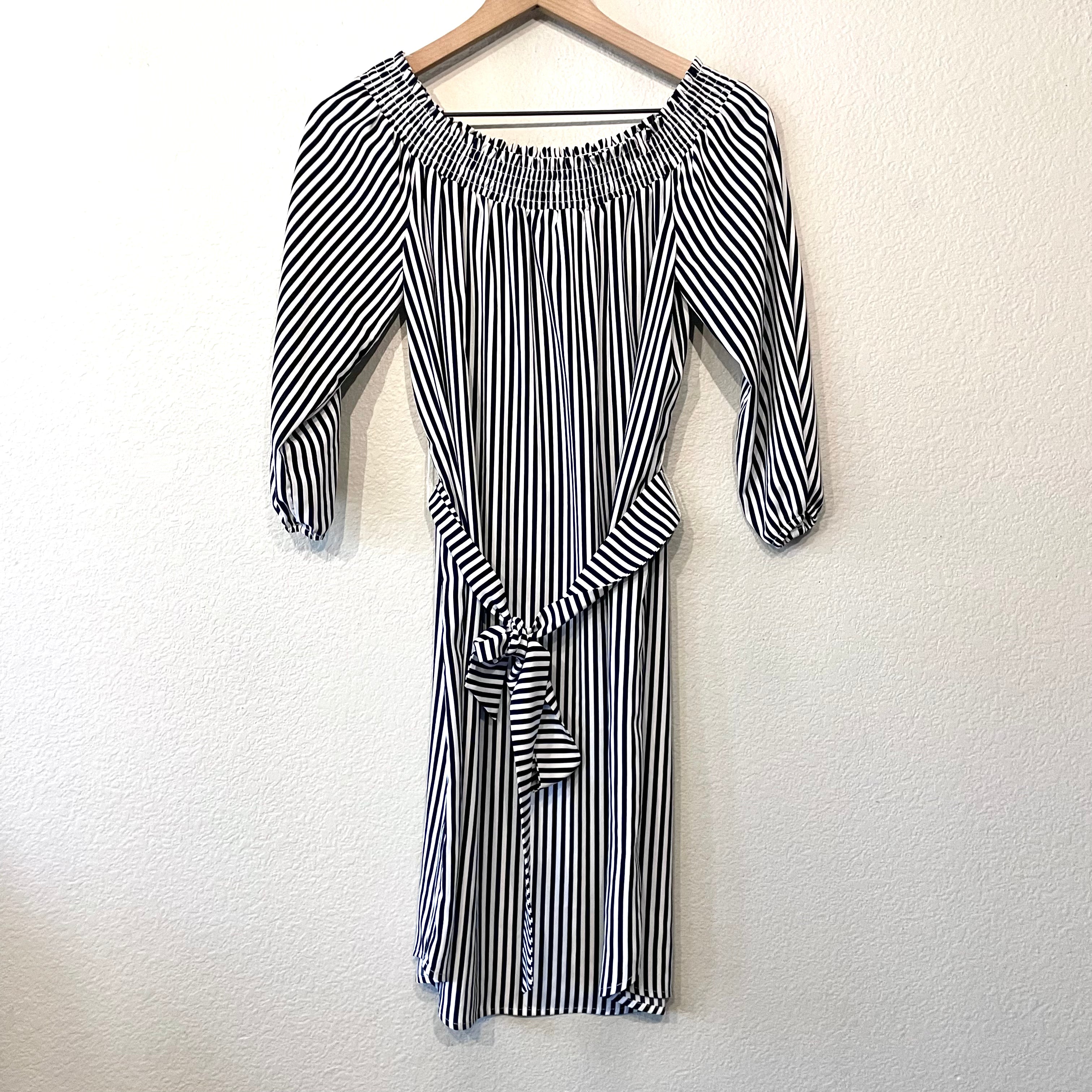 Striped Off Shoulder Dress