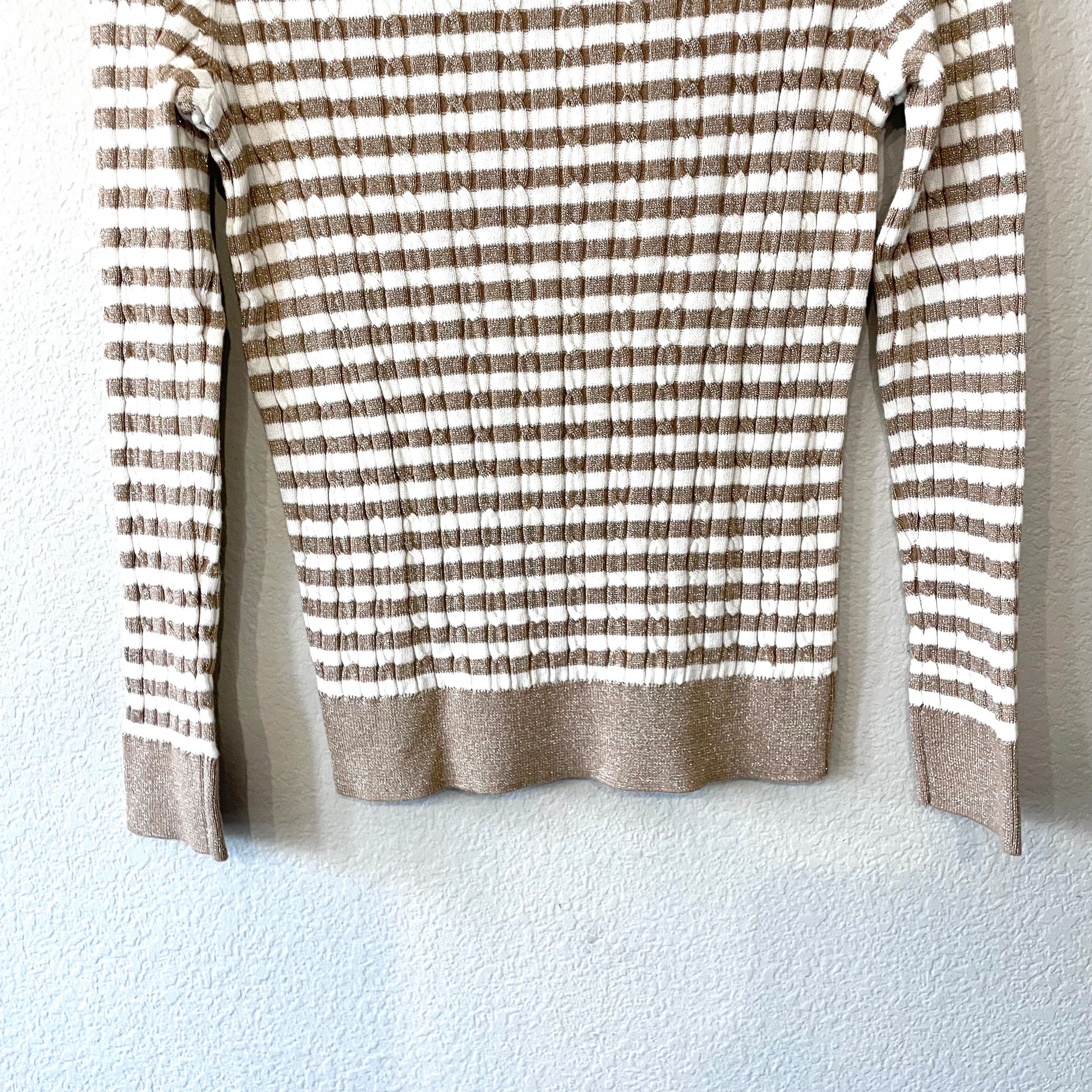 Striped Cable Knit Sweater