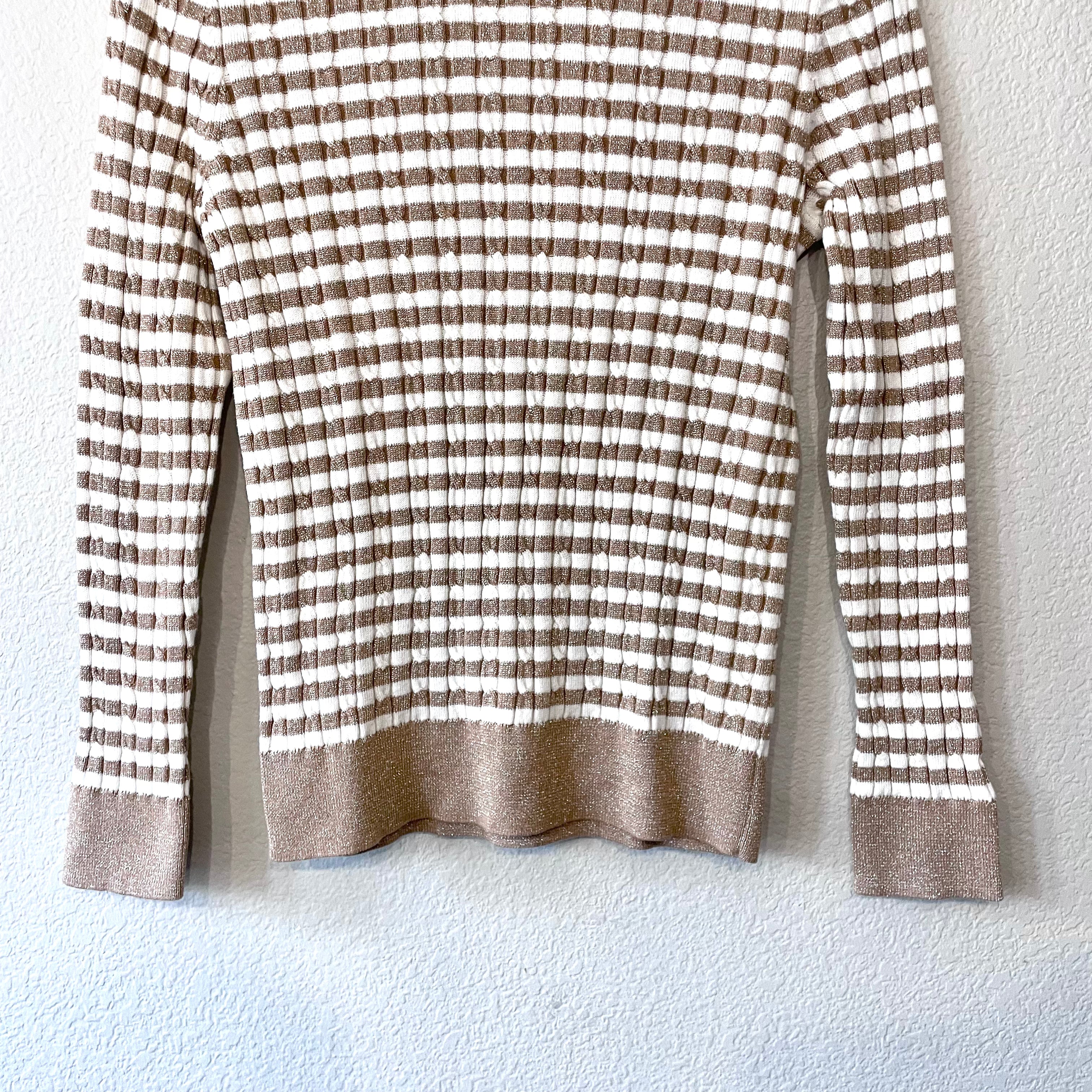 Striped Cable Knit Sweater