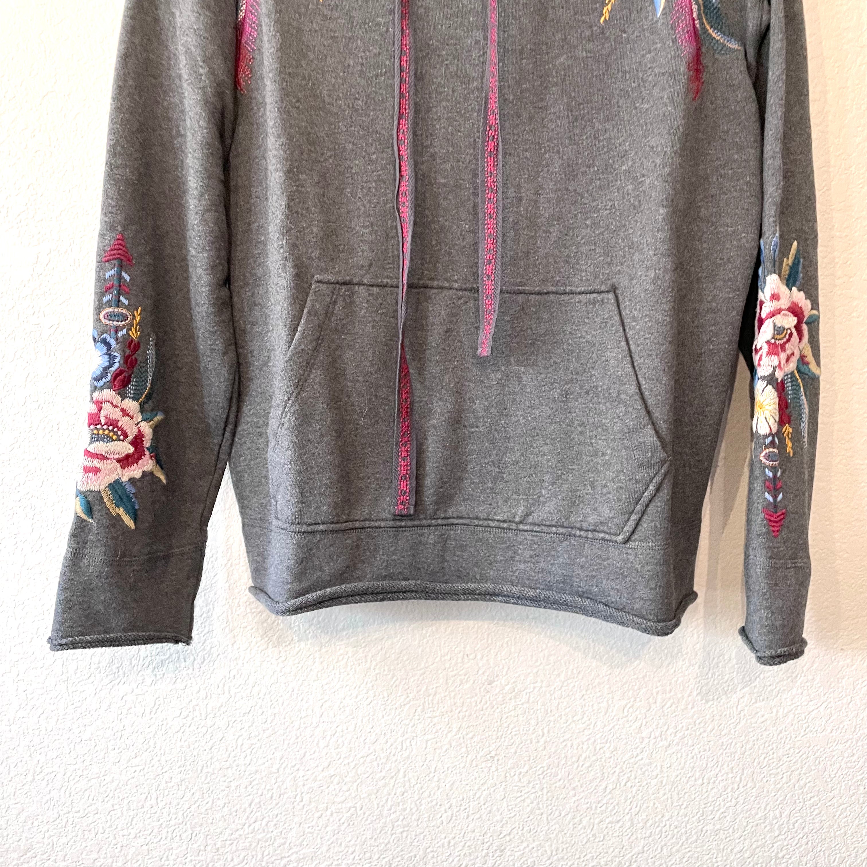 Floral Embroidered Hoodie