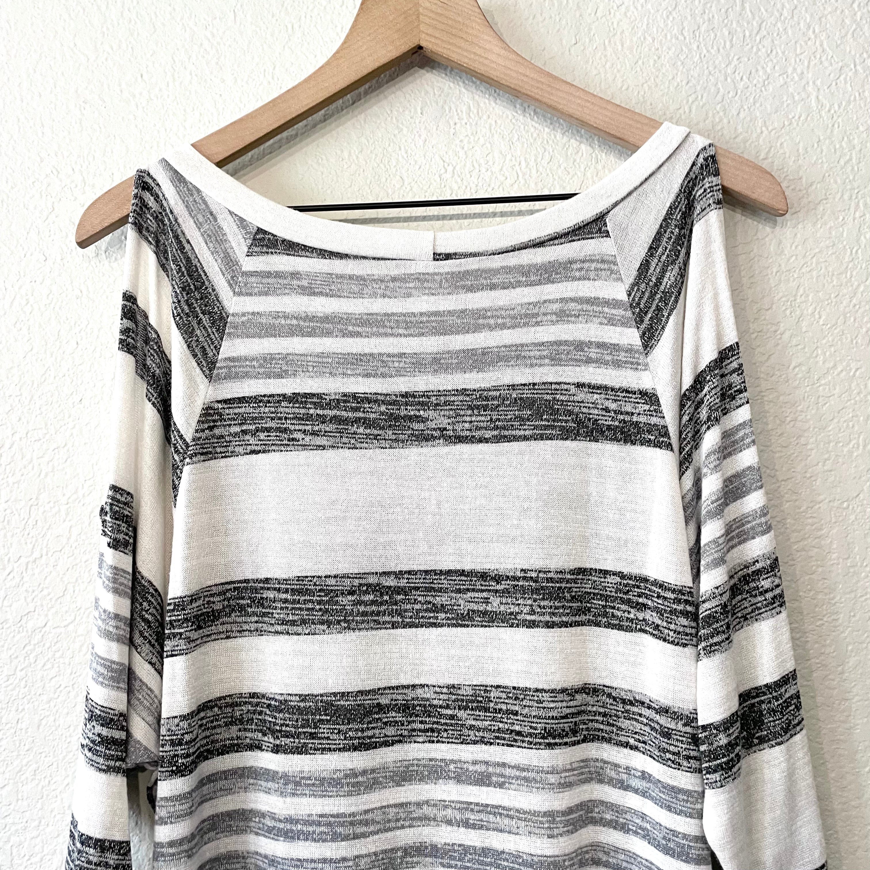 Cold Shoulder Striped Top