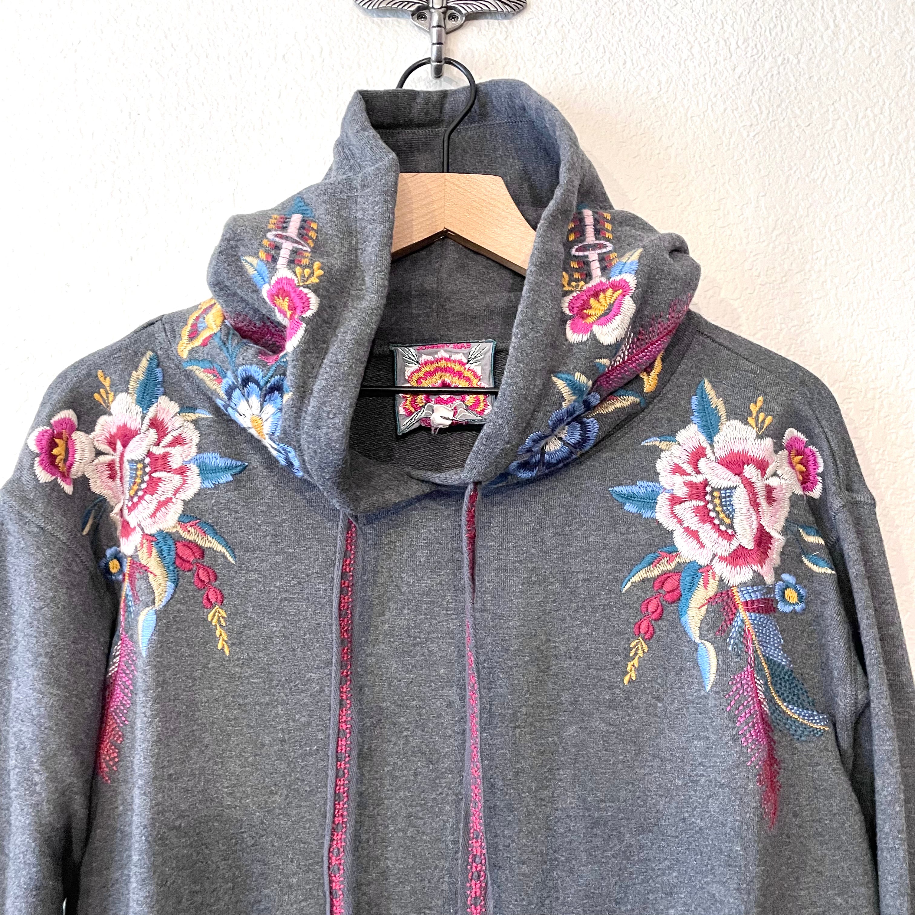 Floral Embroidered Hoodie