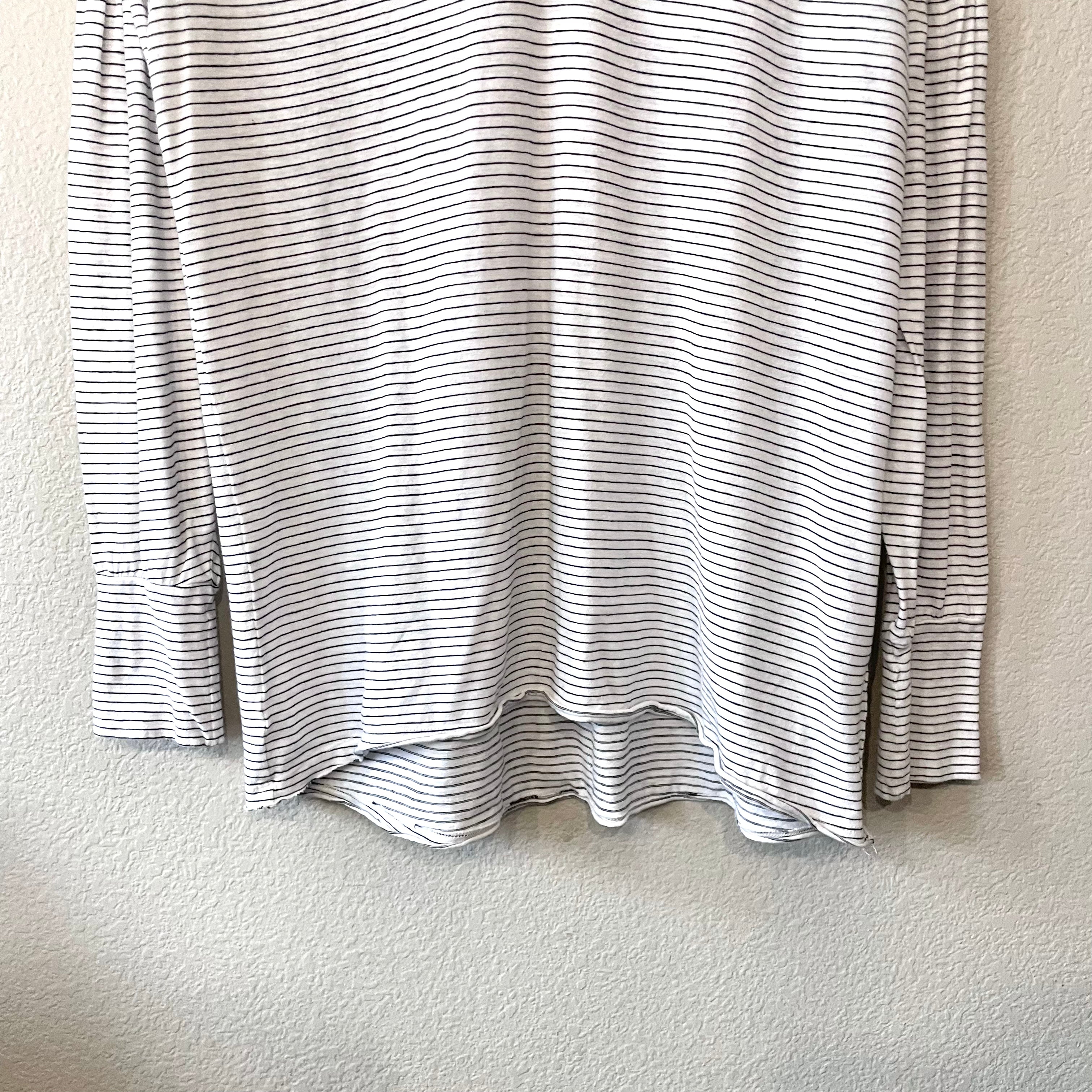 Striped Lace V-Neck Tee