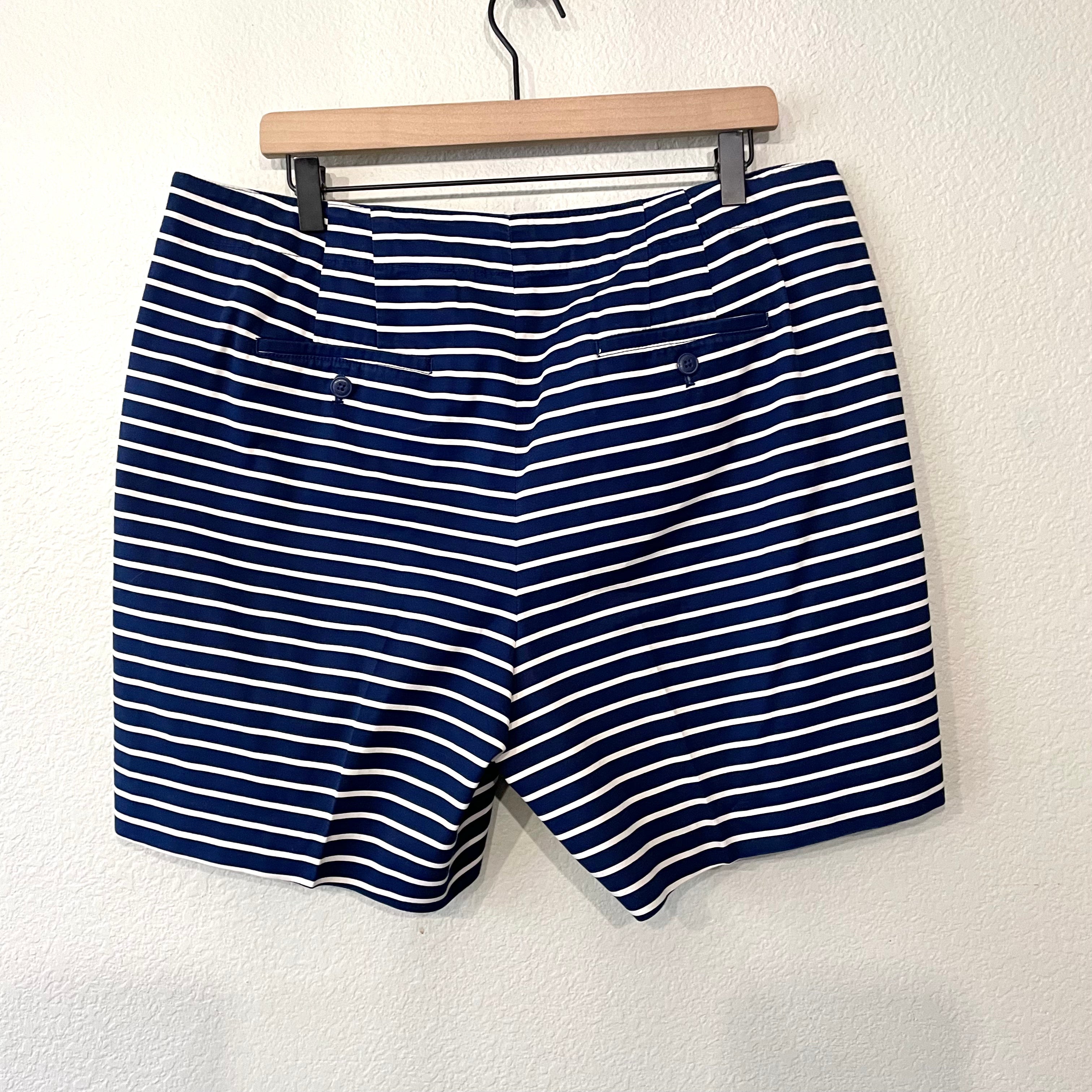 Striped Button Chino Shorts