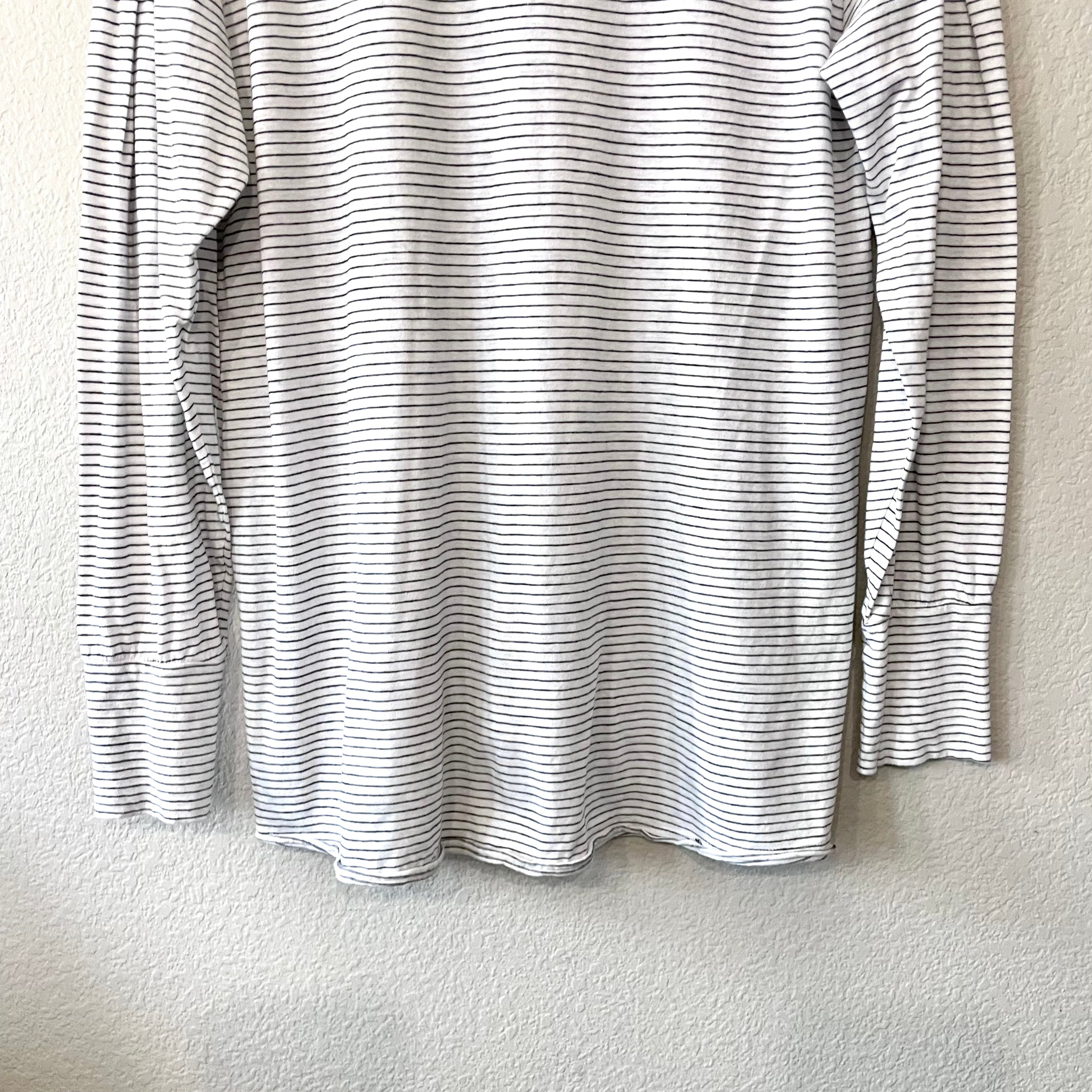 Striped Lace V-Neck Tee