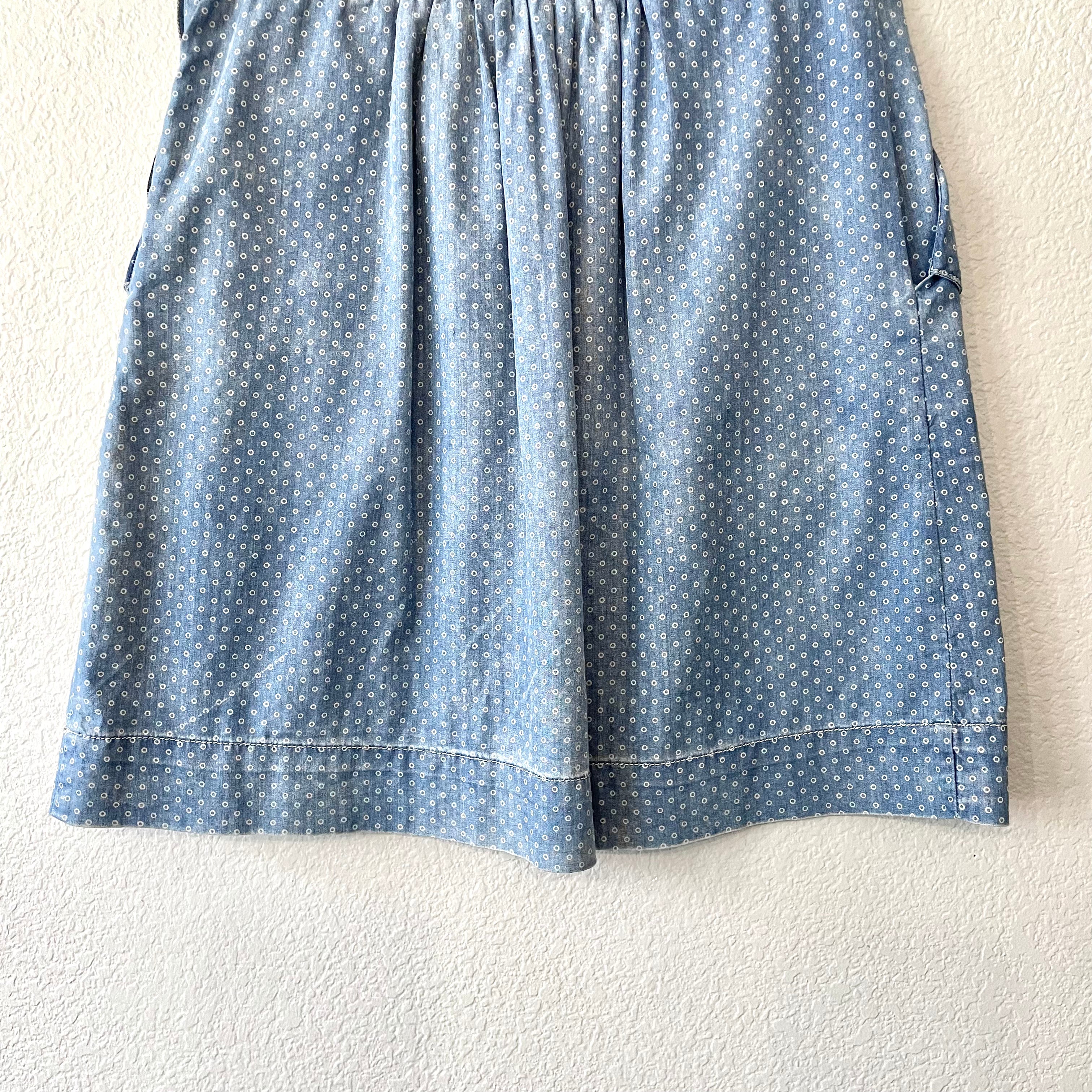 Polka Dot Chambray Skirt