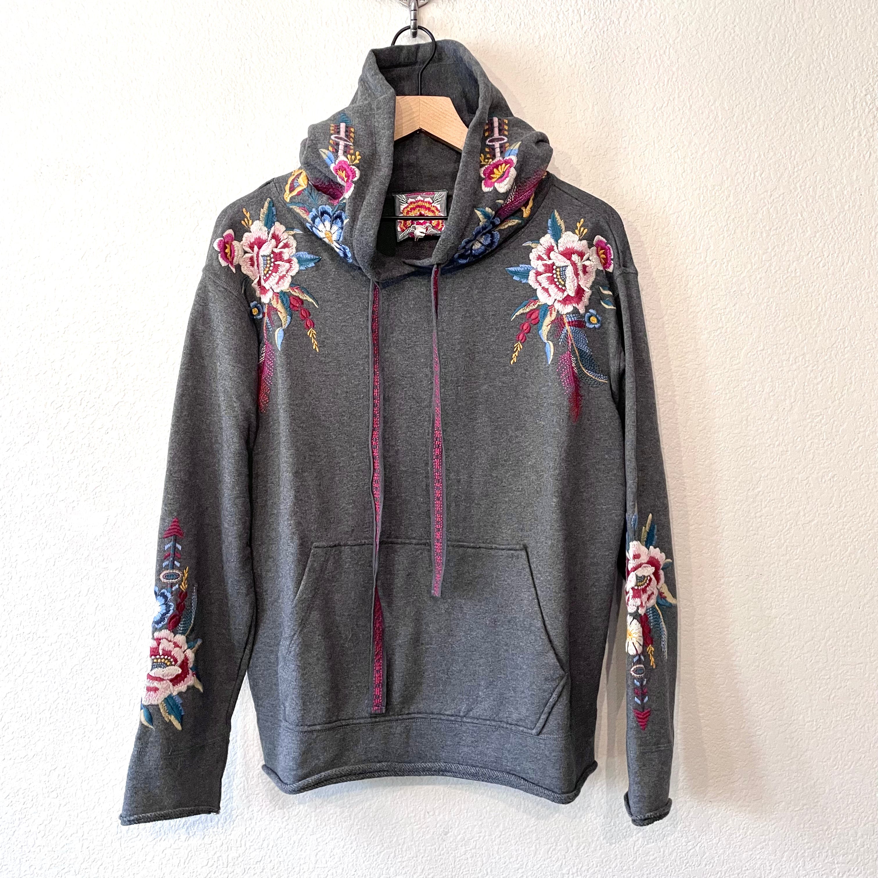 Floral Embroidered Hoodie