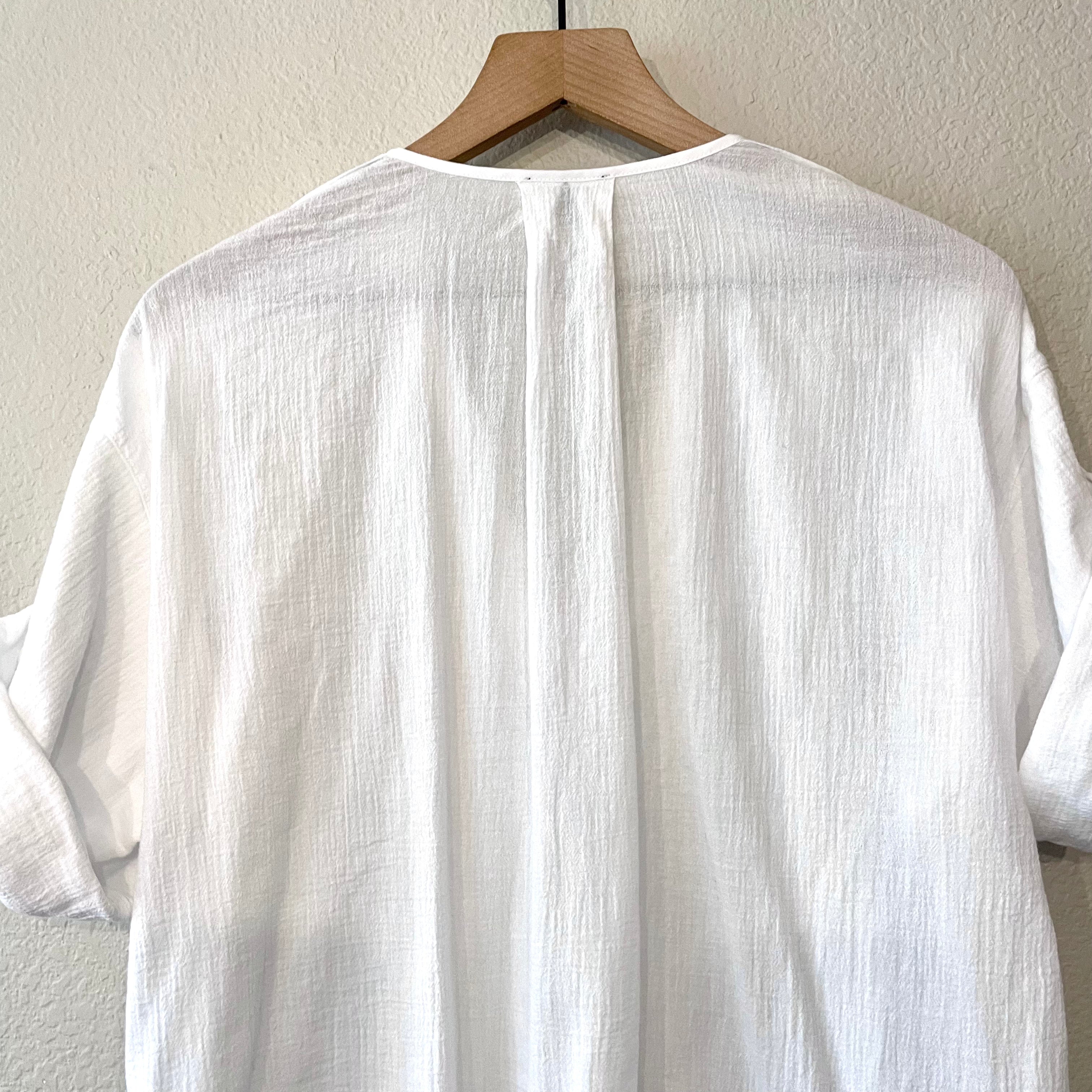 Rolled Sleeve Cotton Top