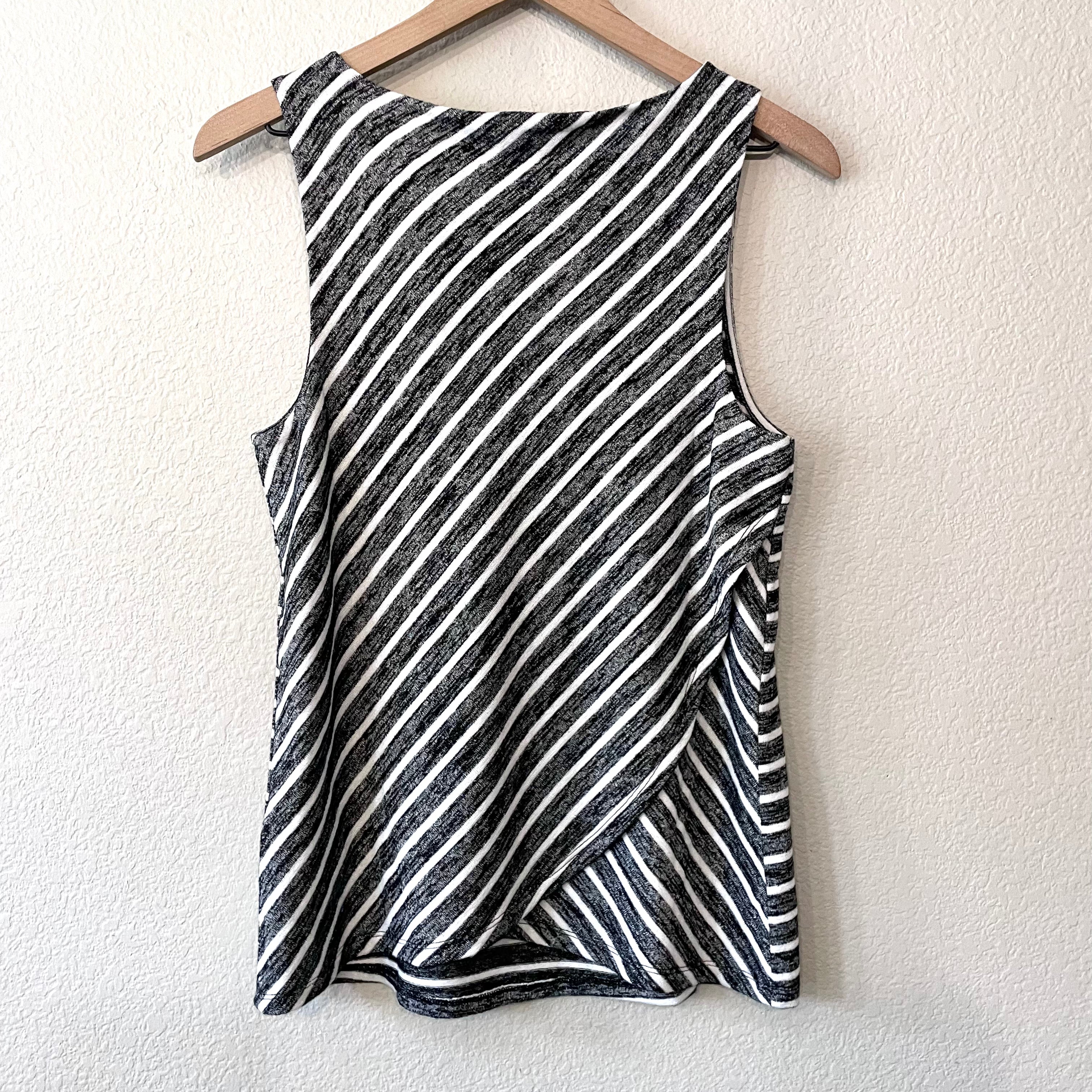 Striped Crossover Back Top