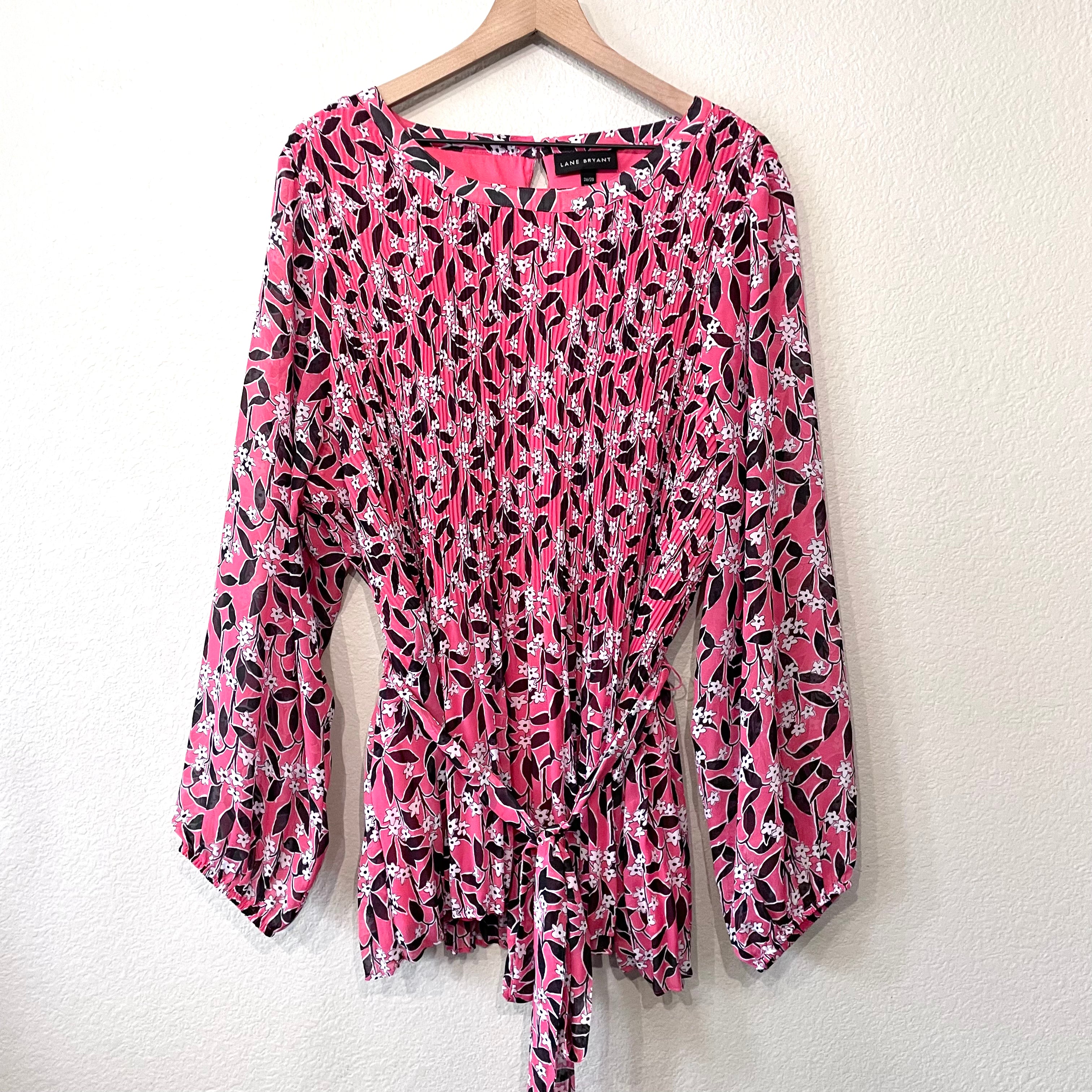 Floral Accordion Pleated Blouse