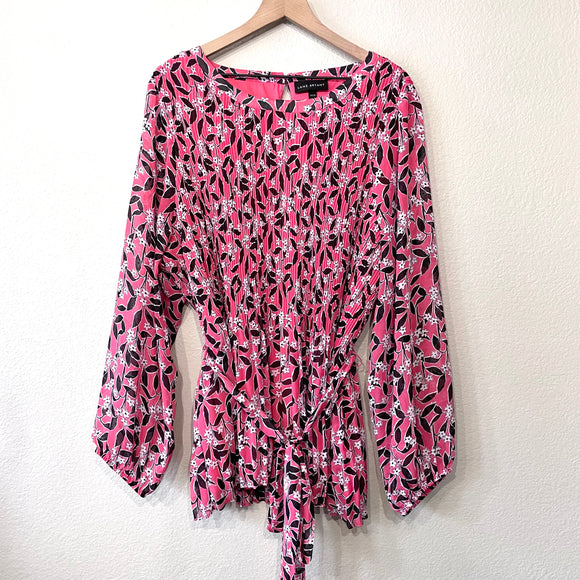 Floral Accordion Pleated Blouse