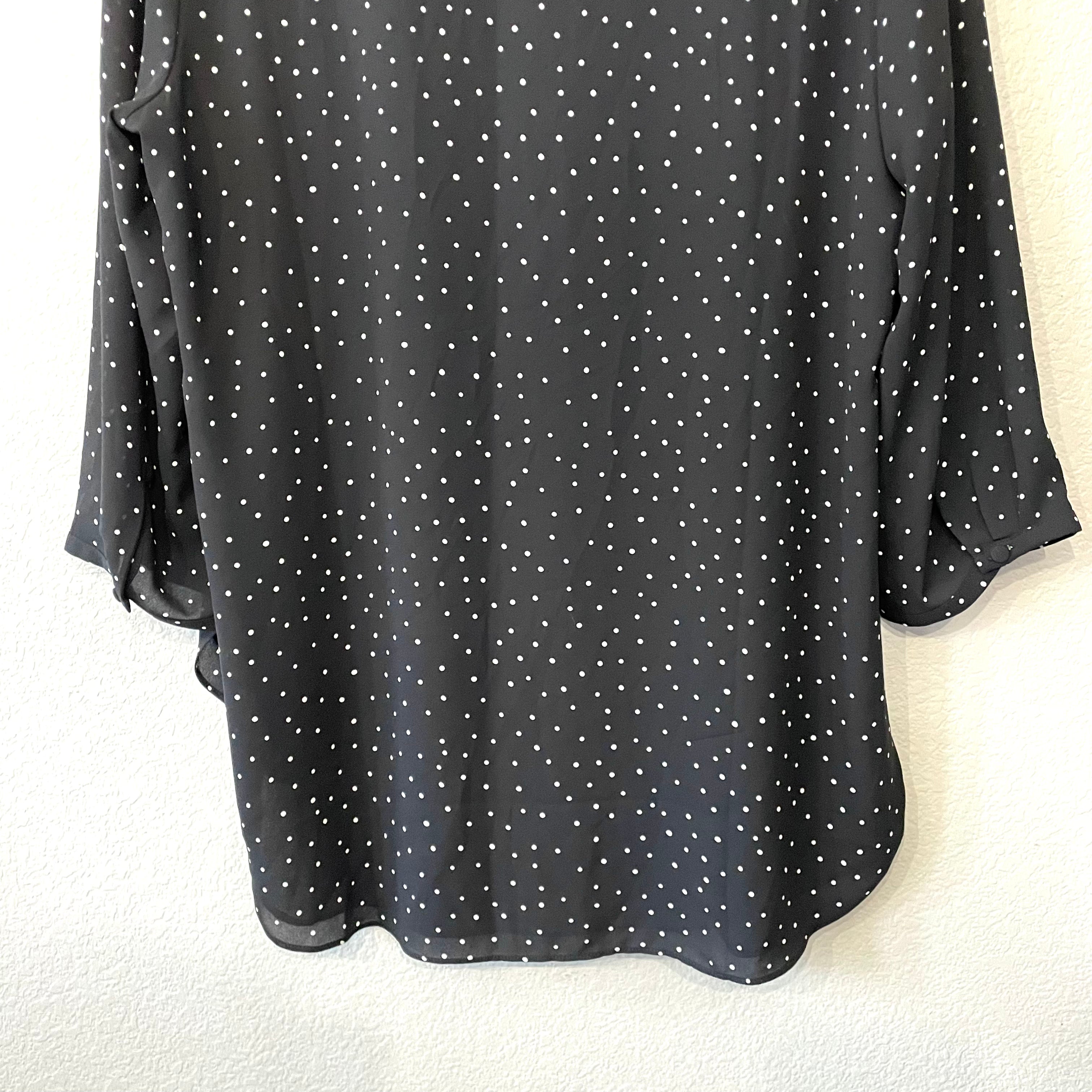 Polka Dot V-Neck Blouse