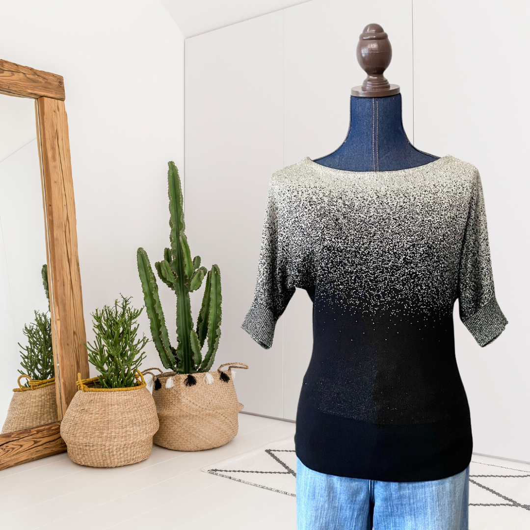 Ombré Metallic Sweater