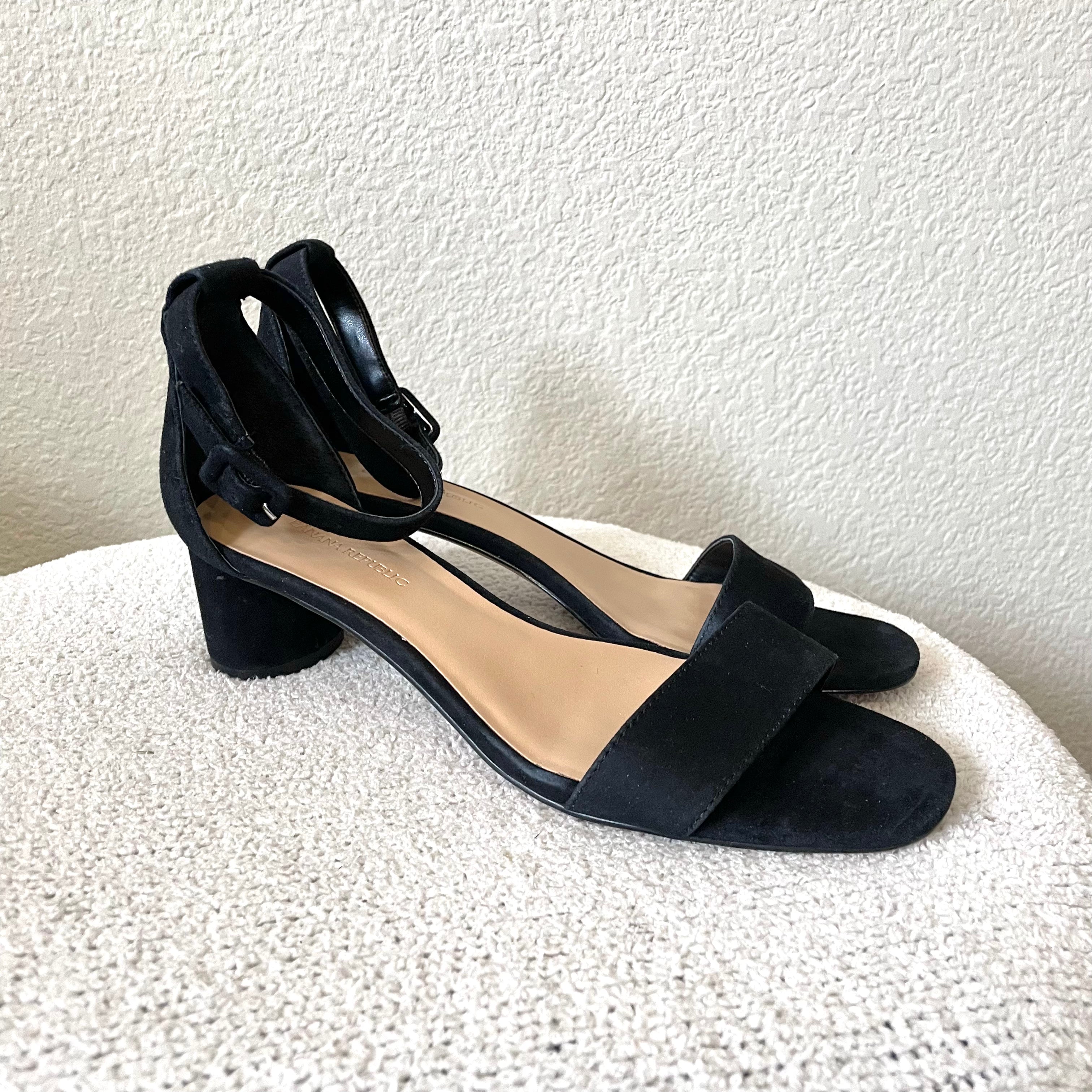 Suede Low Block Heel