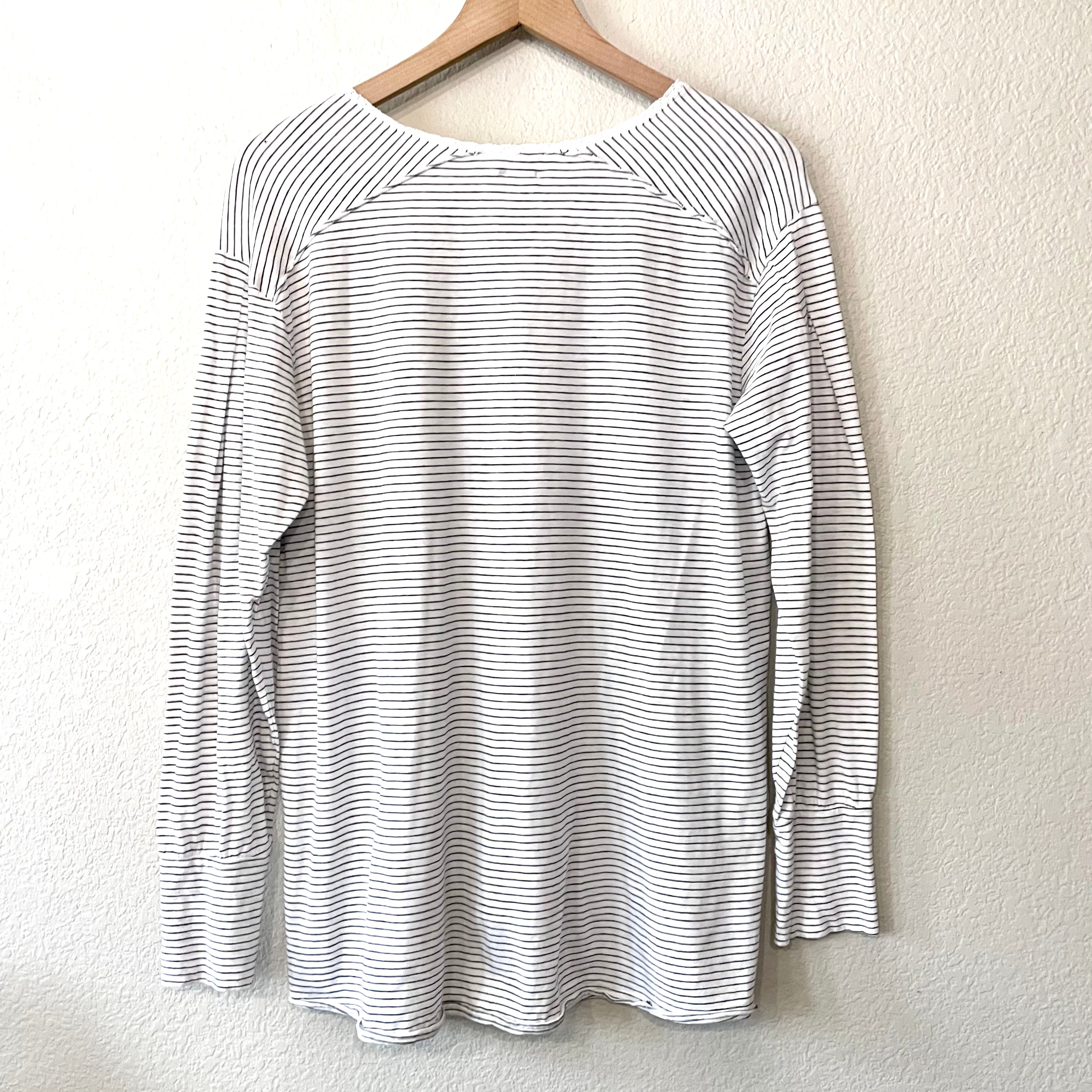 Striped Lace V-Neck Tee