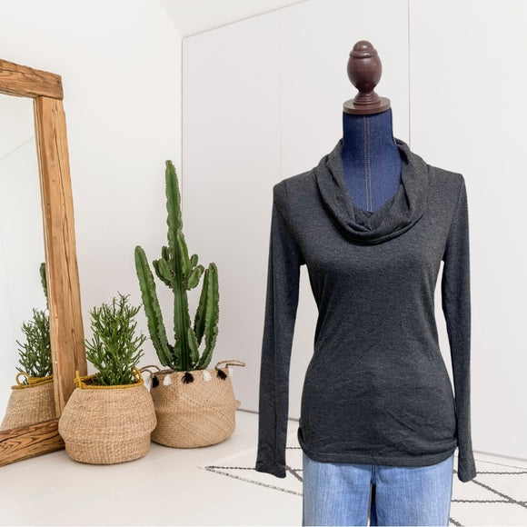 Stretch Cowl Neck Sweater