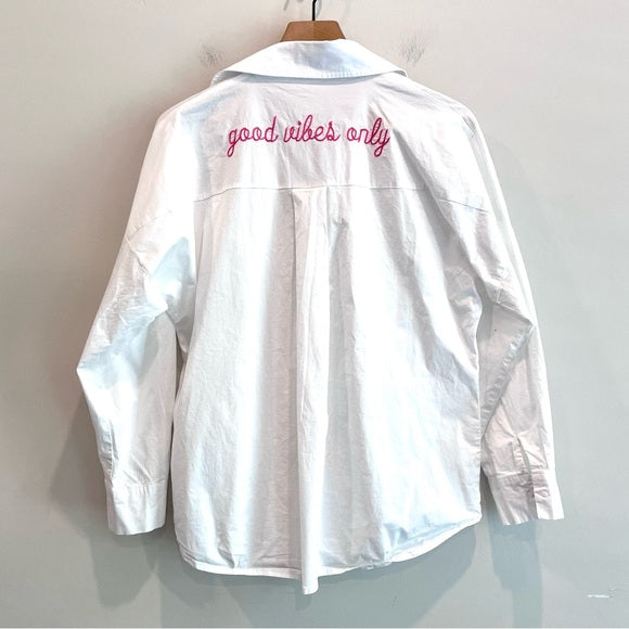 Good Vibes Only Poplin Top