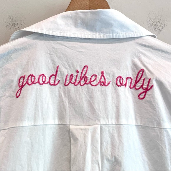 Good Vibes Only Poplin Top