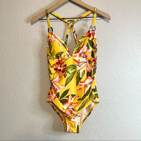 Floral Tortoise Ring Swim Suit