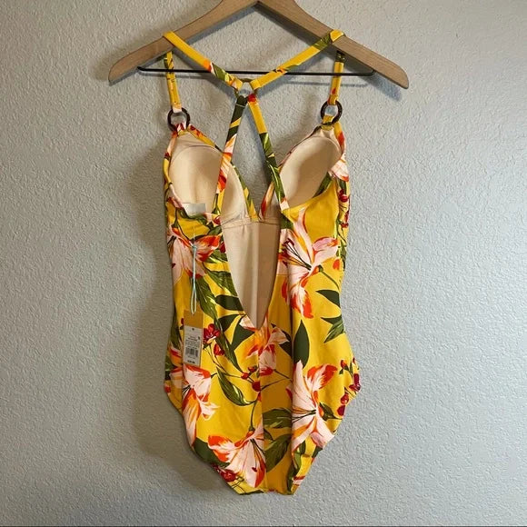 Floral Tortoise Ring Swim Suit