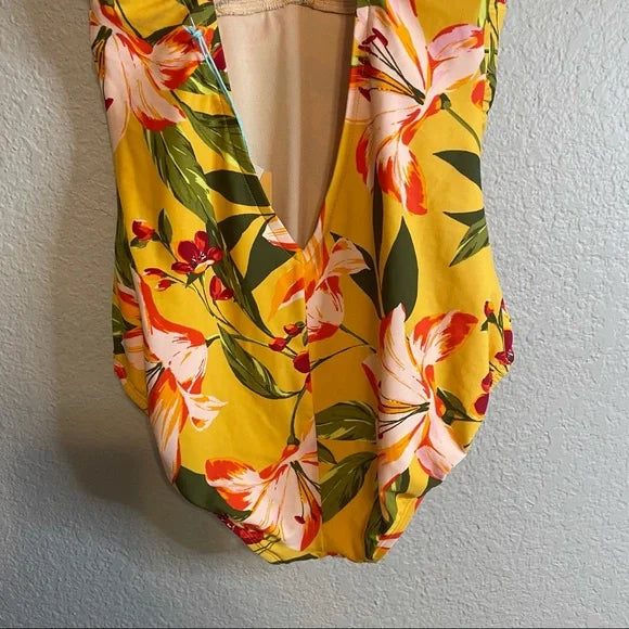 Floral Tortoise Ring Swim Suit