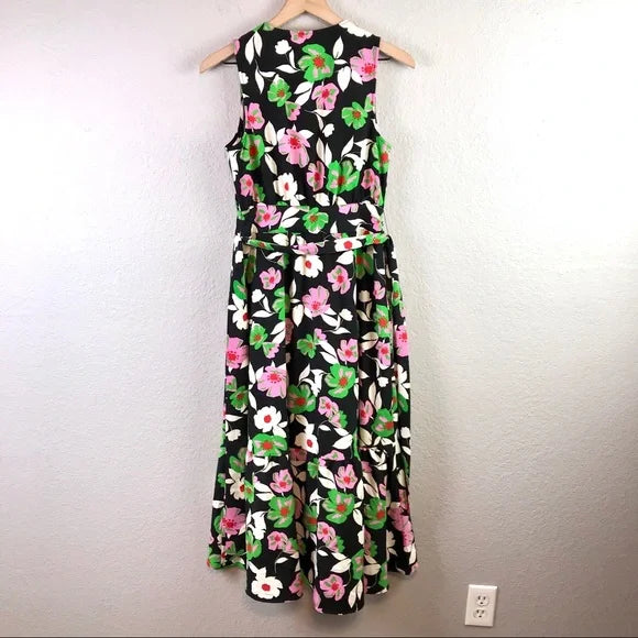 Floral Wrap Midi Dress