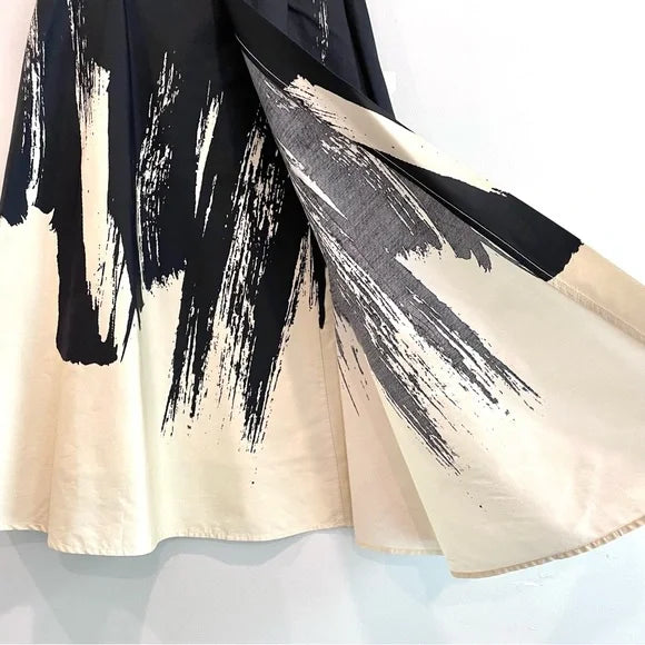 Abstract Midi Skirt