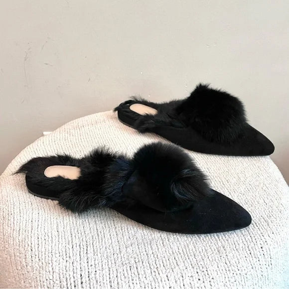 Faux Fur Lined Puff Mules