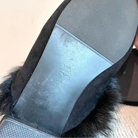 Faux Fur Lined Puff Mules