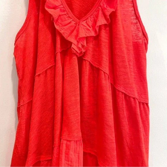 Ruffled V-Neck Tiered Tank Top