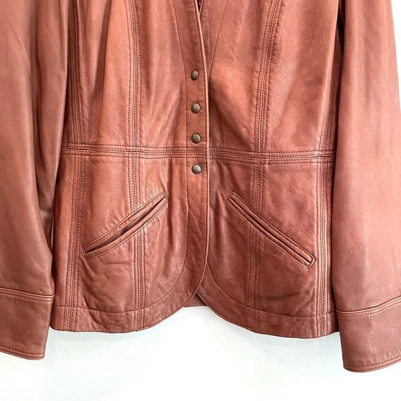 V-Neck Leather Jacket