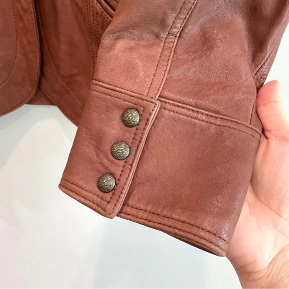 V-Neck Leather Jacket