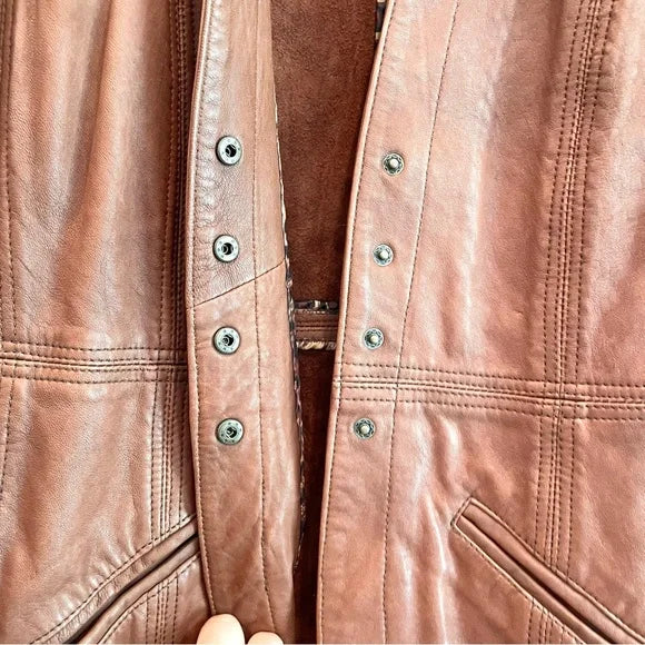 V-Neck Leather Jacket