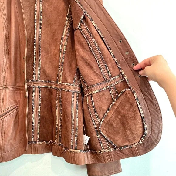 V-Neck Leather Jacket