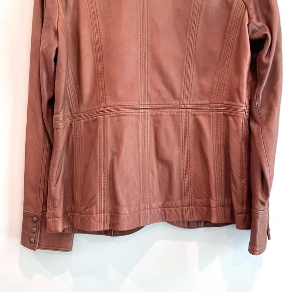 V-Neck Leather Jacket