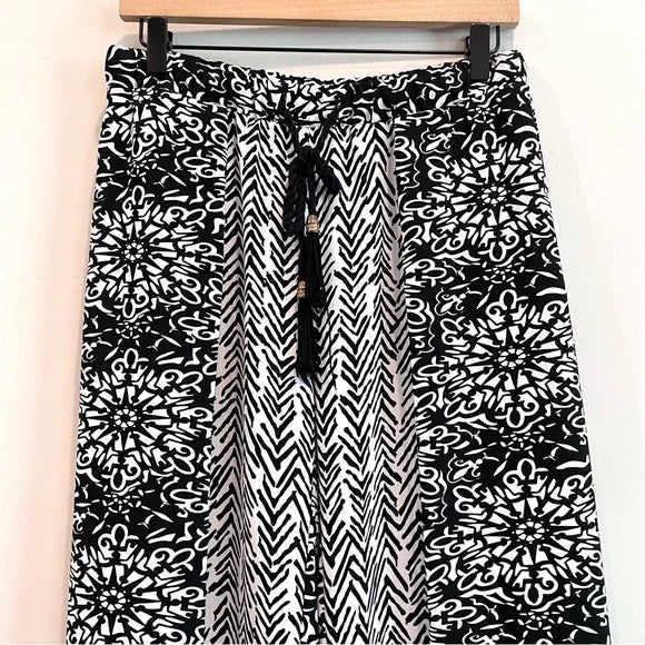 Geometric Wrap Palazzo Pants